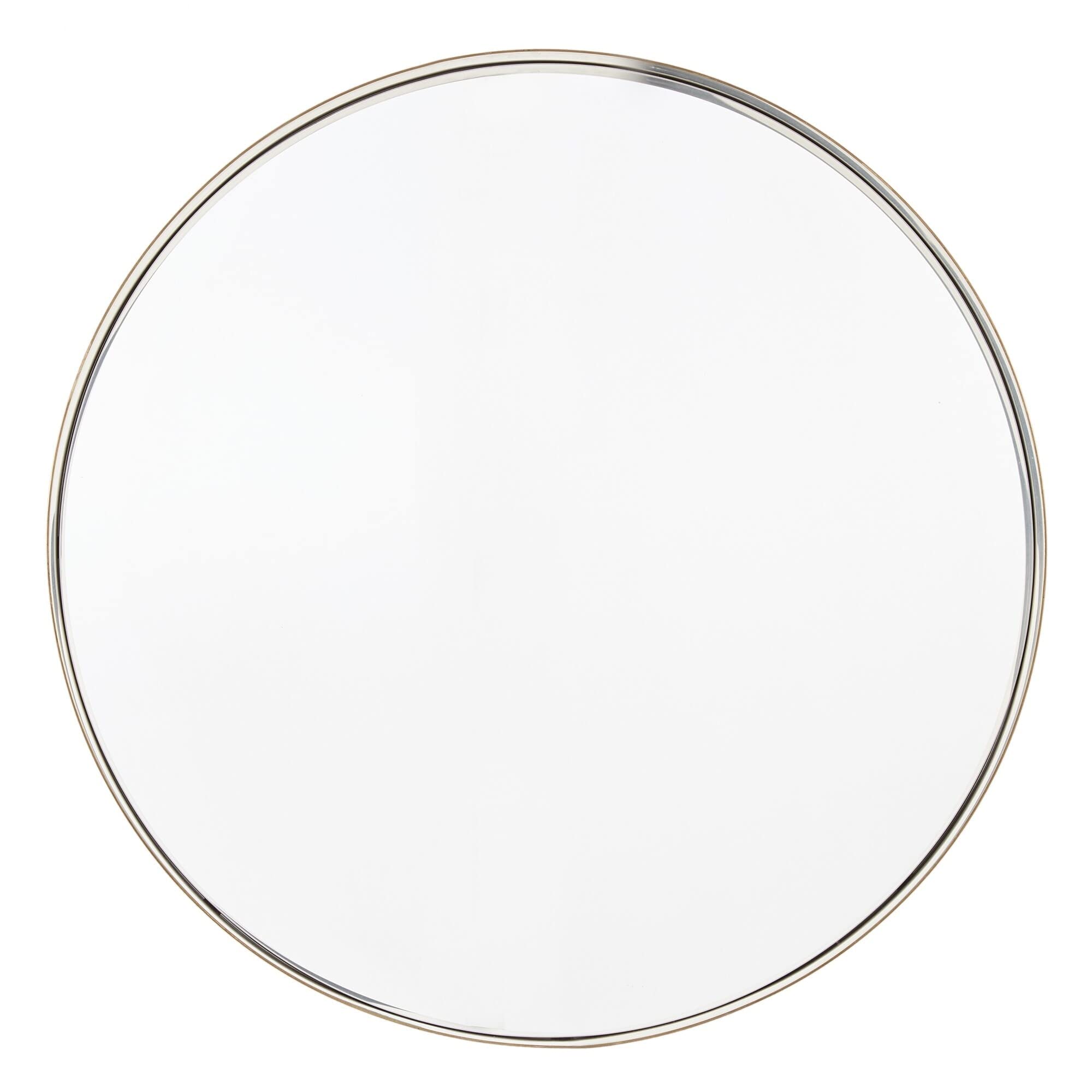 Bold Gold Inspire Q Avery Frame Round Wall Mirror - Elegant Home Decor for Living Room, Bedroom & Entryway