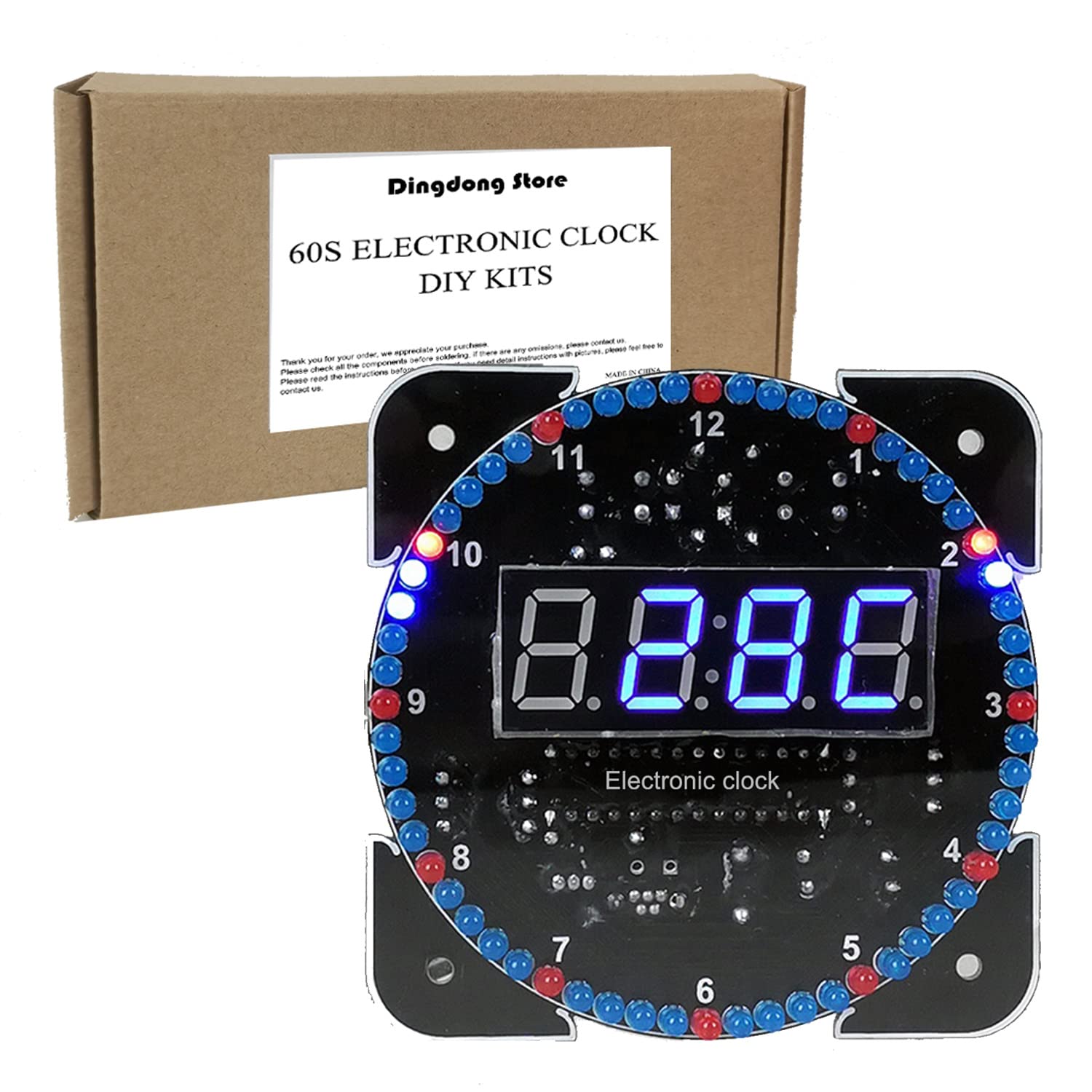 DIY Electronic Clock Kit for Soldering Practice - Digital Timer & Alarm Clock for Beginners | STEM Learning, Home School Projects & Gift for Electronics Enthusiasts