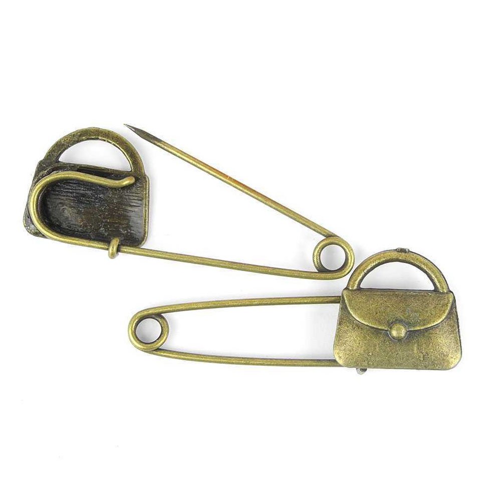 100Pcs Antique Bronze Jewelry Charms for DIY Crafts, Beading, Handbag & Brooch Making - Safety Pin Findings for Fashion Accessories - Perfect for Jewelry Design, Scrapbooking & Gift Embellishment
