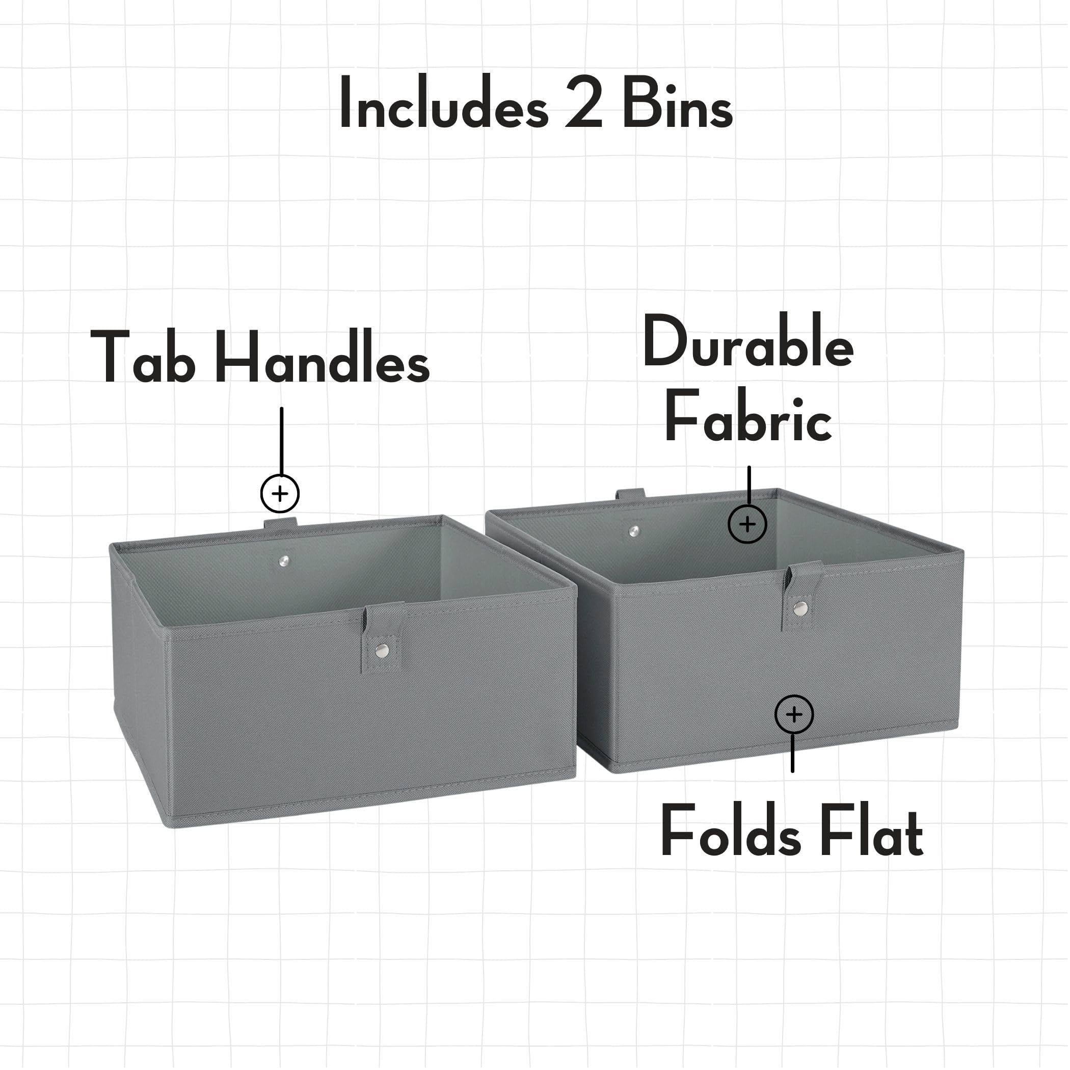 RiverRidge Kids Toy Storage Organizer Bench with 5 Cubby Spots, 2 Gray Fabric Bins & Cushioned Seat - Perfect for Playroom, Nursery, or Classroom Organization & Book Nook Storage