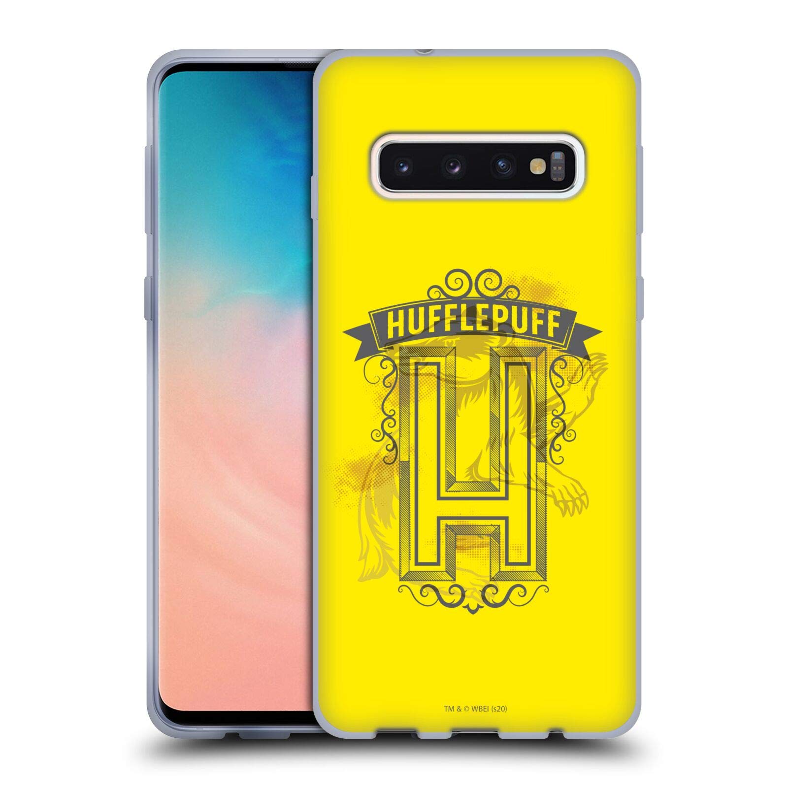 Head Case Designs Officially Licensed Harry Potter Hufflepuff Deathly Hallows Soft Gel Case for Samsung Galaxy S10 - Protective Phone Cover for Fans & Daily Use