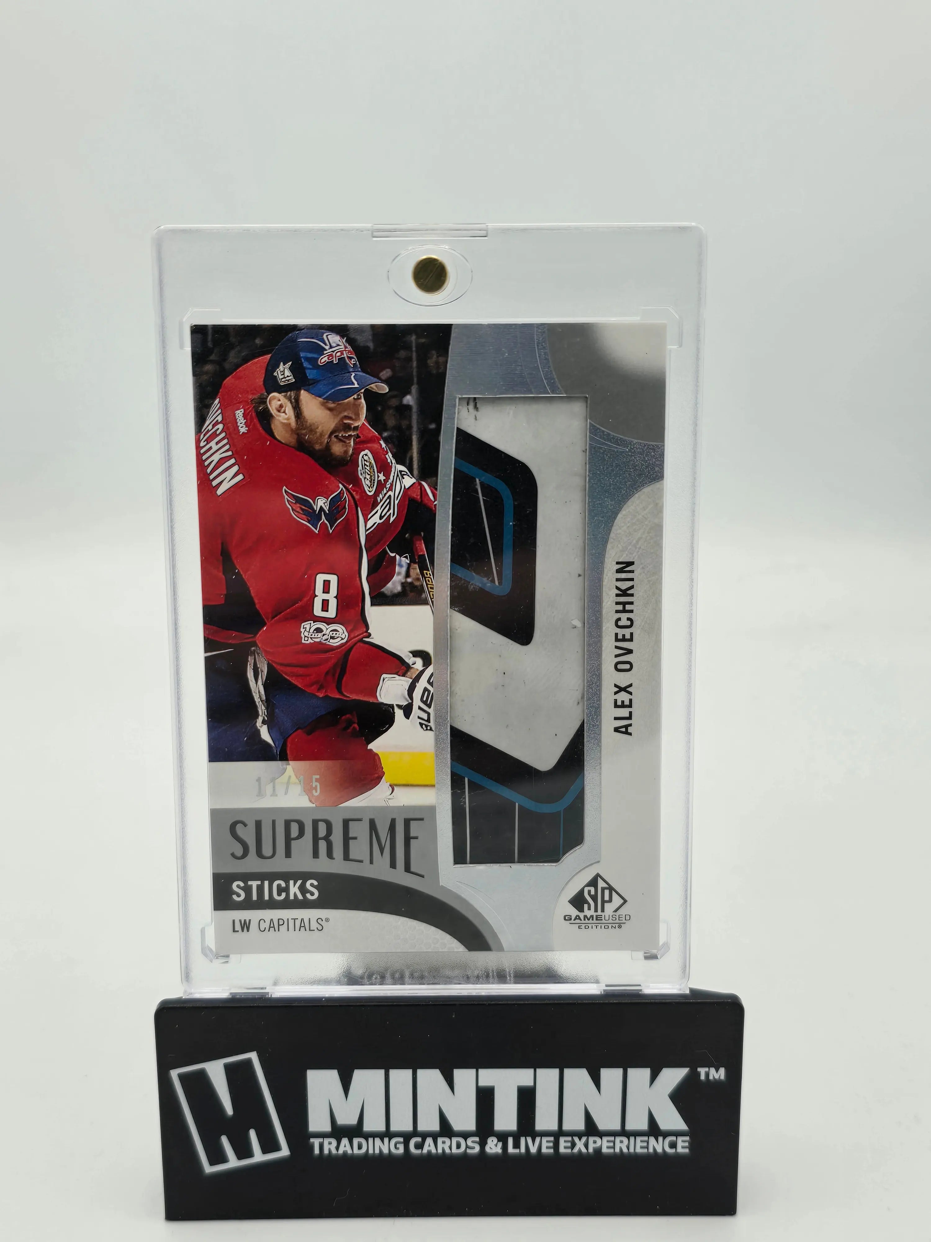 2017-18 Upper Deck SP Game Used Alex Ovechkin Supreme Sticks Relic Hockey Card /15 - Rare NHL Collectible for Sports Memorabilia Fans
