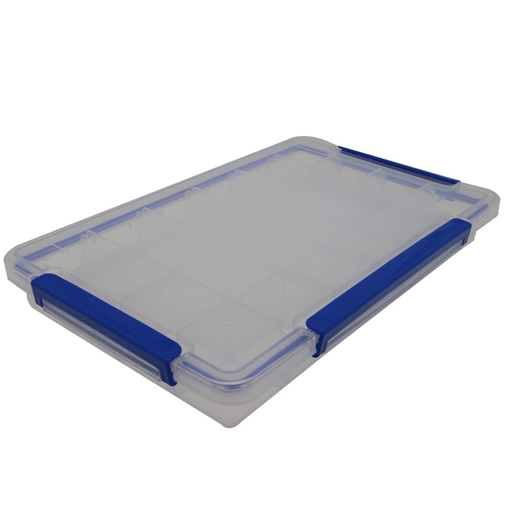 Auniwaig 24 Compartment Plastic Storage Box - Translucent PP Electronic Component Organizer for Hardware, Screws, Bolts, Nuts, Nails, Beads & Jewelry (36x22x50cm) - Perfect for DIY Projects, Workshop Organization & Craft Storage