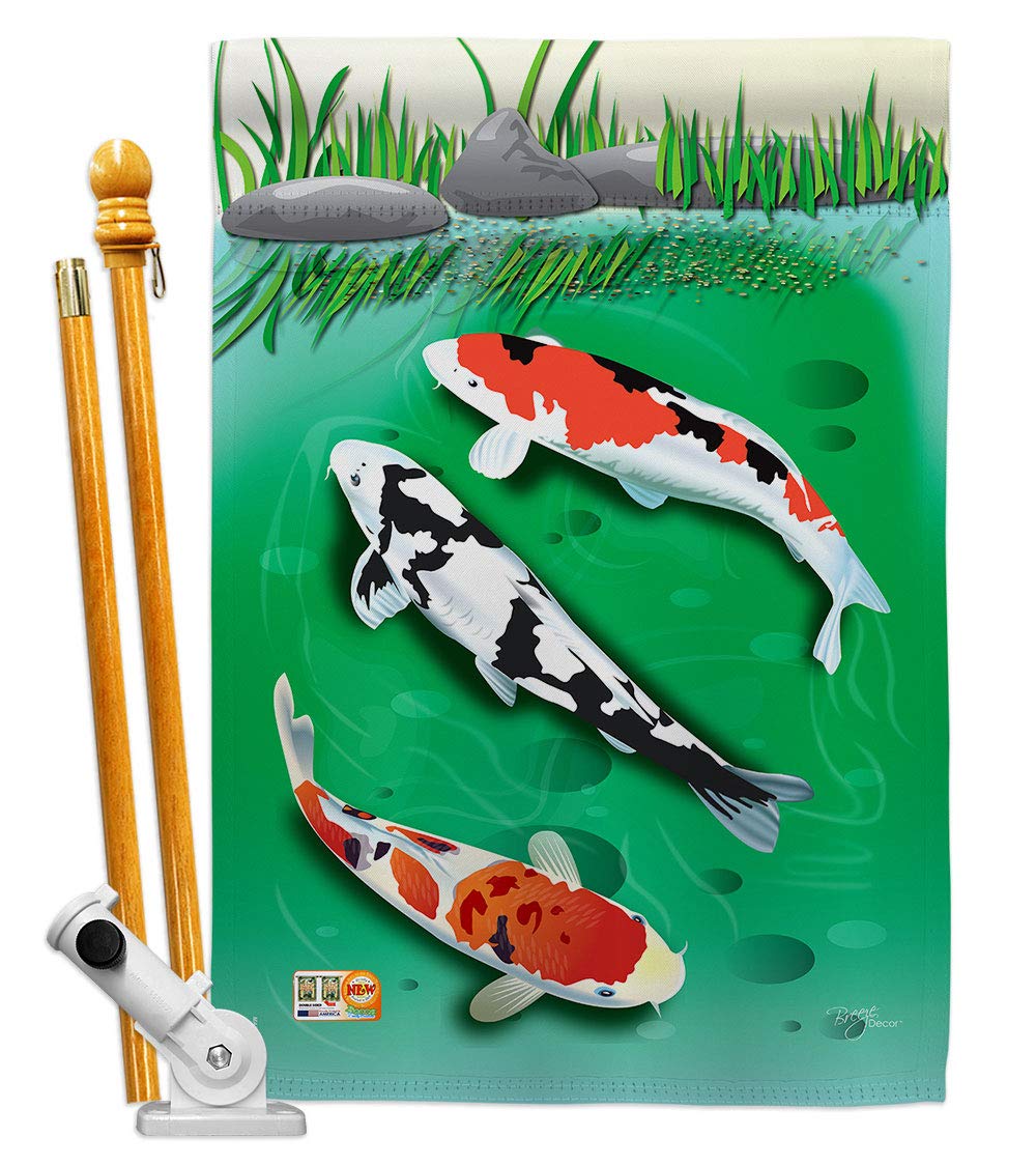 Koi Coastal Flag Set 28x40 - House Decor for Outdoor & Garden