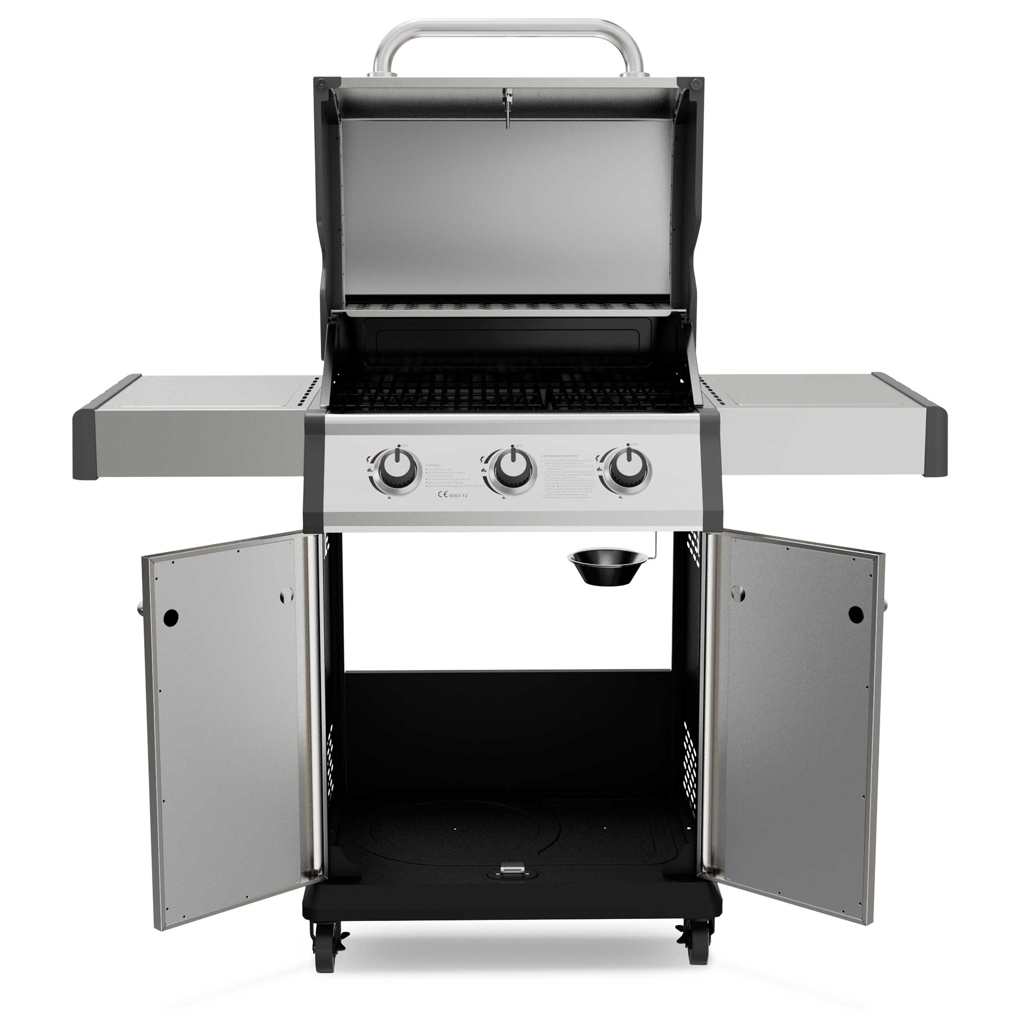 3 Burner Deluxe Gas BBQ Grill with Piezo Ignition - Stainless Steel Construction & Waterproof Cover - Perfect for Backyard BBQs, Camping & Outdoor Cooking (Model DG230)