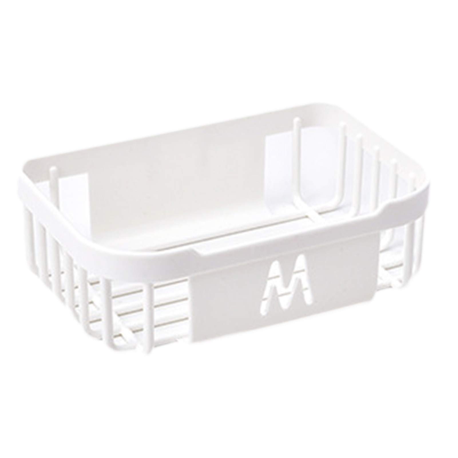 JESEBROD Soap Holder and Drain Tray - Wall Mounted Bathroom Organizer for Soap, Tissue, and Paper Storage - Durable Plastic Dish Container - Perfect for Kitchen, Bathroom, and Shower (Color: White)