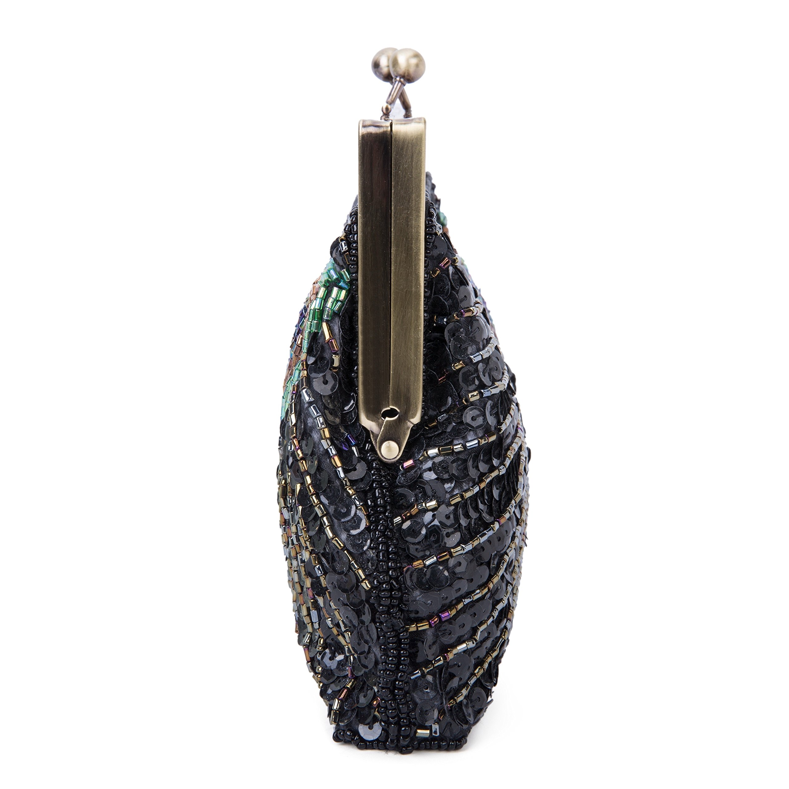 Vintage Beaded Sequin Peacock Clutch Purse - Elegant Evening Bag for Women, Wedding, Prom, Party & Special Occasions