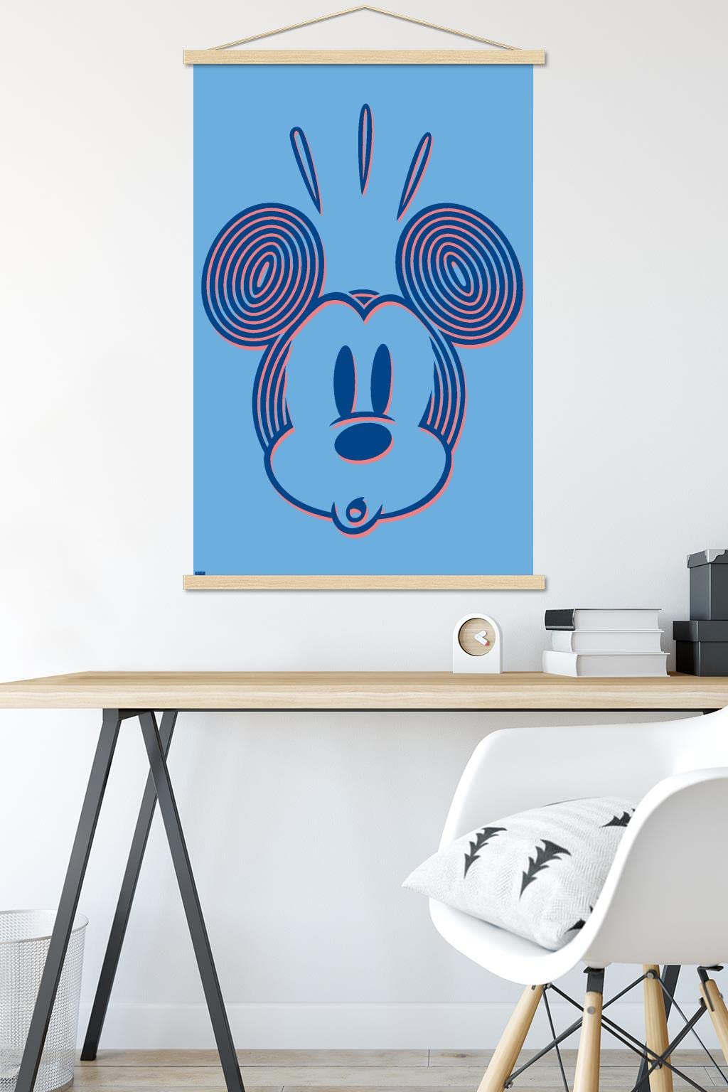 Disney Mickey Mouse Wall Poster with Magnetic Frame - Trendy Home Decor for Living Room, Bedroom & Office