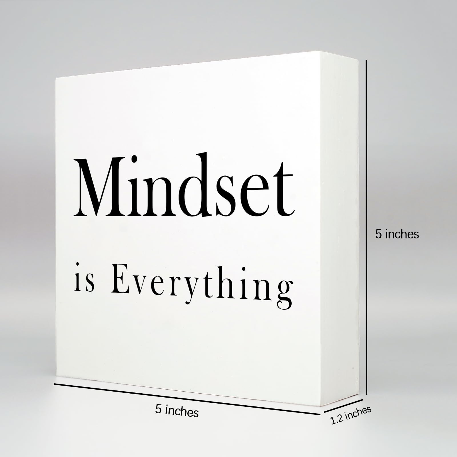 Motivational Wooden Office Desk Decor - 5x5 Inch Inspirational Quotes Signs for Work, Cubicle & Home Office - Perfect for Boosting Productivity & Mindset