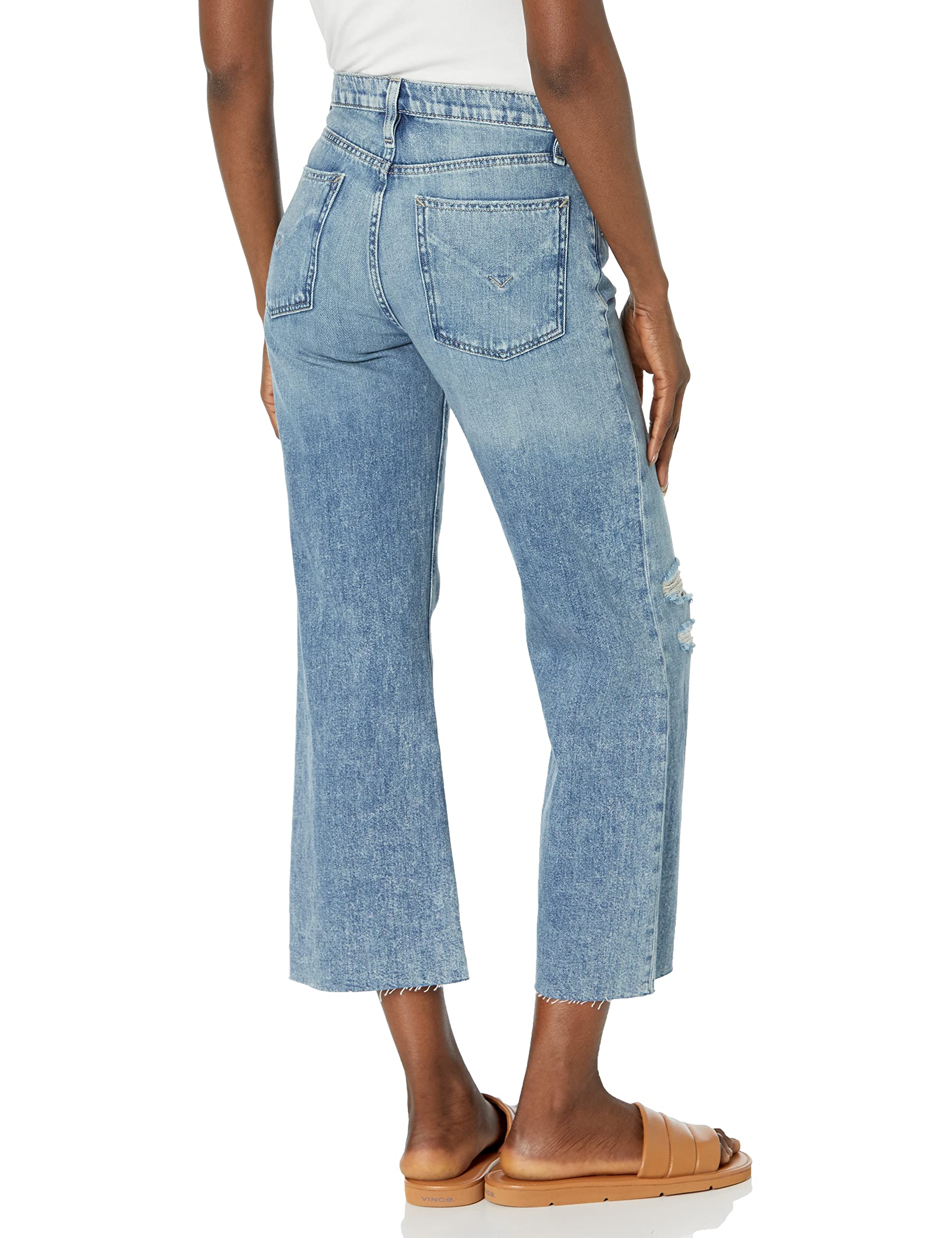 HUDSON Women's Rosie High Rise Wide Leg Cropped Jeans - Comfortable Stretch Denim Pants for Casual Wear, Work & Weekend Outfits