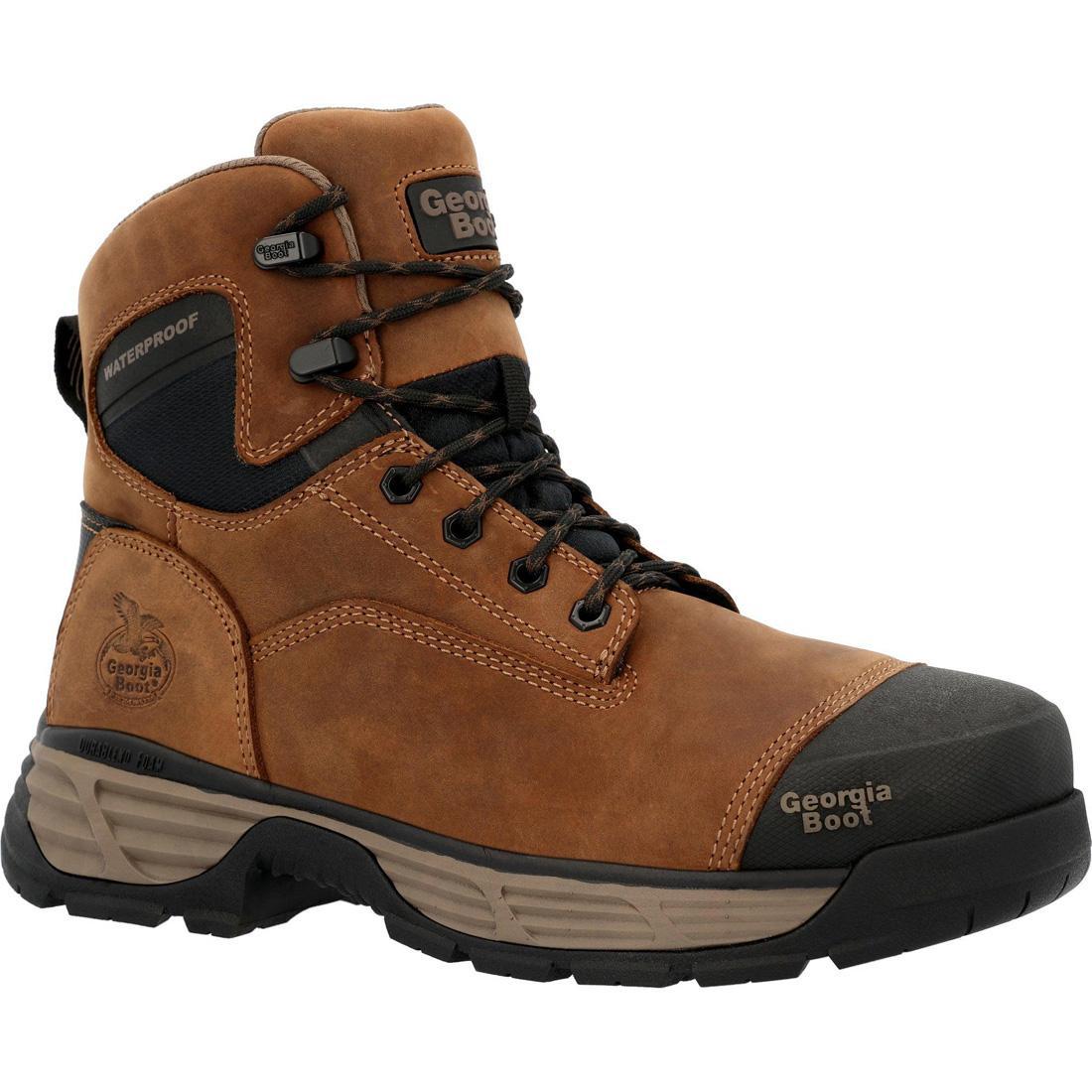 Durablend Edge 6 Waterproof Alloy Toe Work Boots for Men - Slip Resistant Safety Shoes for Construction, Warehouse & Outdoor Work