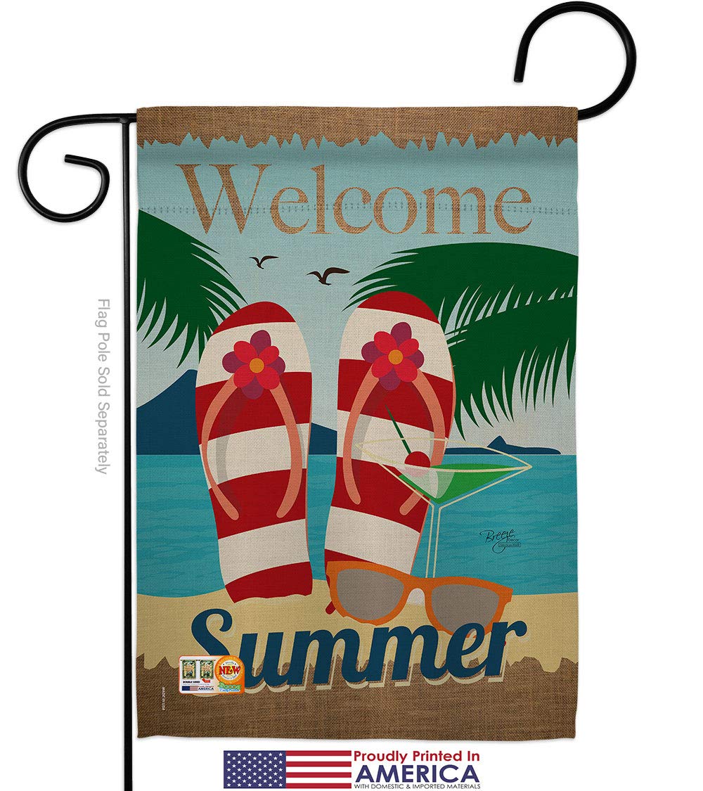Summer Garden Flag Set - 13x18.5in with Pole - Outdoor Decor