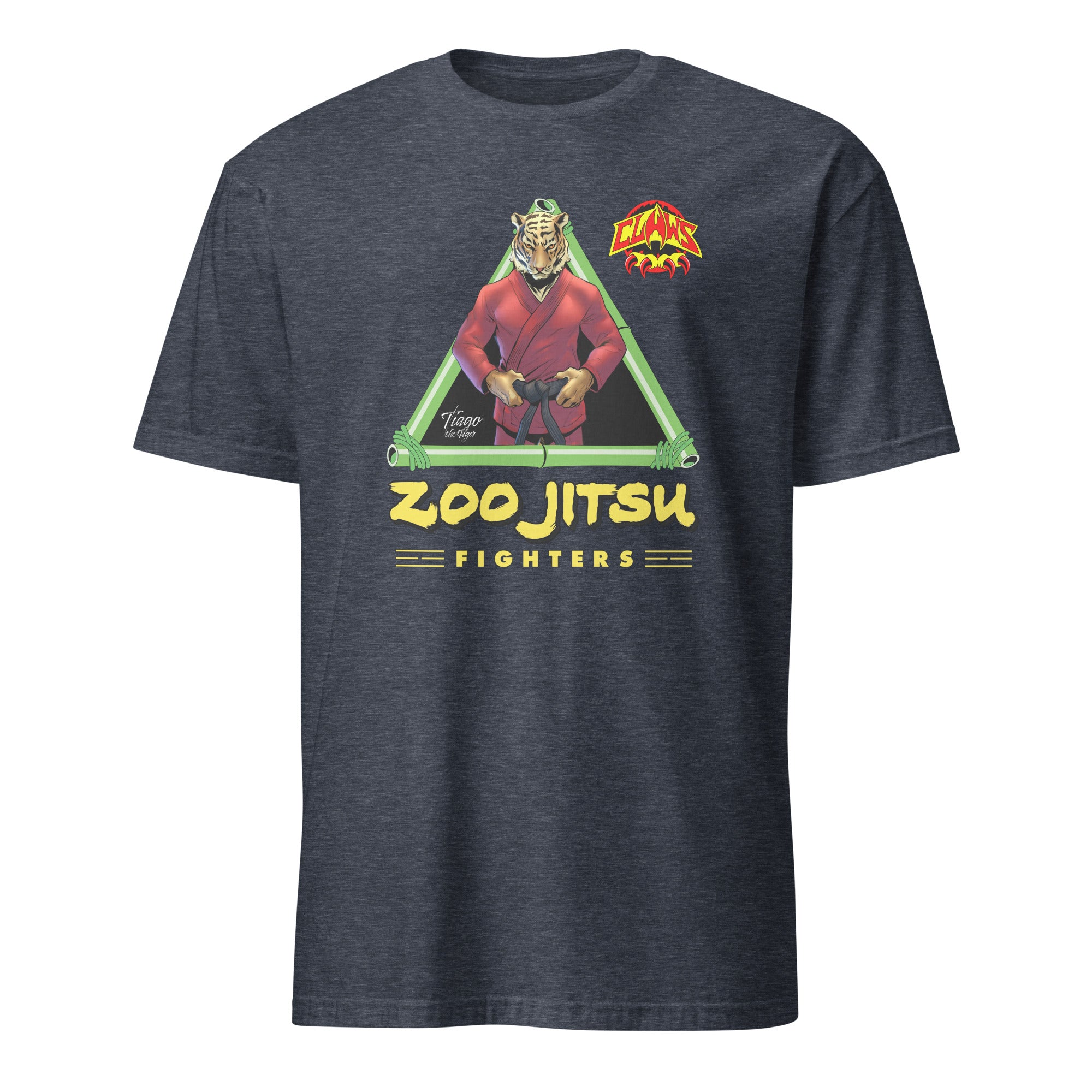 Zoo Jitsu Fighters Tiago the Tiger Unisex Short Sleeve T-Shirt - Cool Graphic Tee for MMA Fans, Streetwear & Casual Outfits