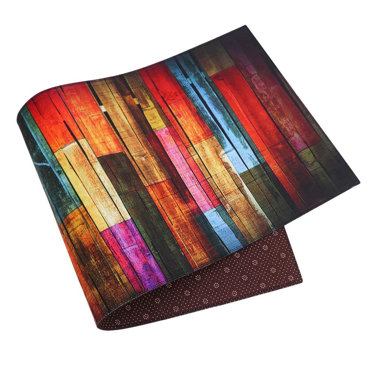 Non-Slip Water Absorbent Bath Mat - Cabilock Wood Pattern Doormat for Bathroom & Kitchen - 40x100cm Shower Floor Carpet (Colorful Wood Design) - Perfect for Wet Areas, Entryways & Home Decor