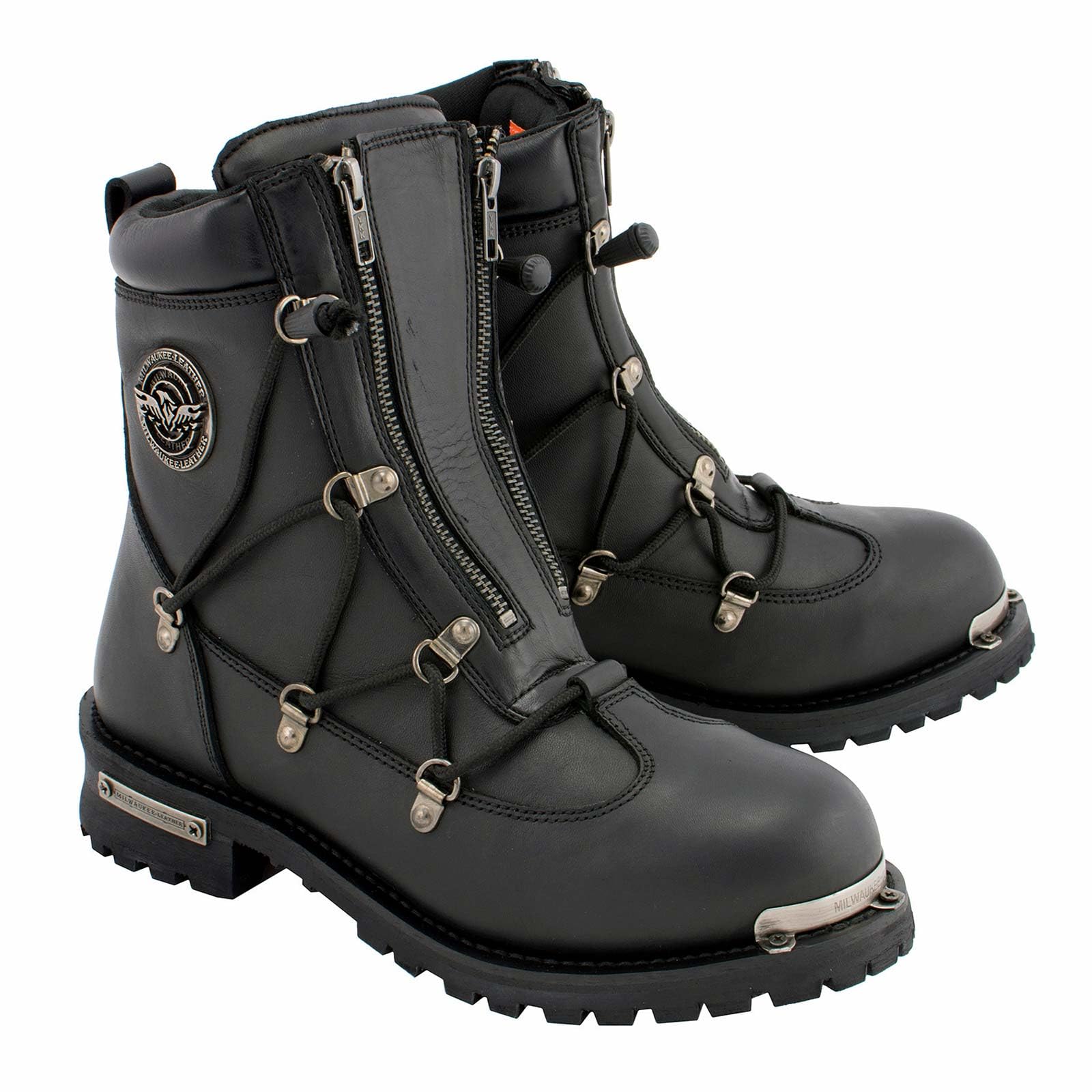 Milwaukee Leather Men's Black Smooth Plain Motorcycle Boots - Size 11 | Durable Riding Boots for Harley, Cruiser & Adventure Bikes | Perfect for Long Rides & Motorcycle Events