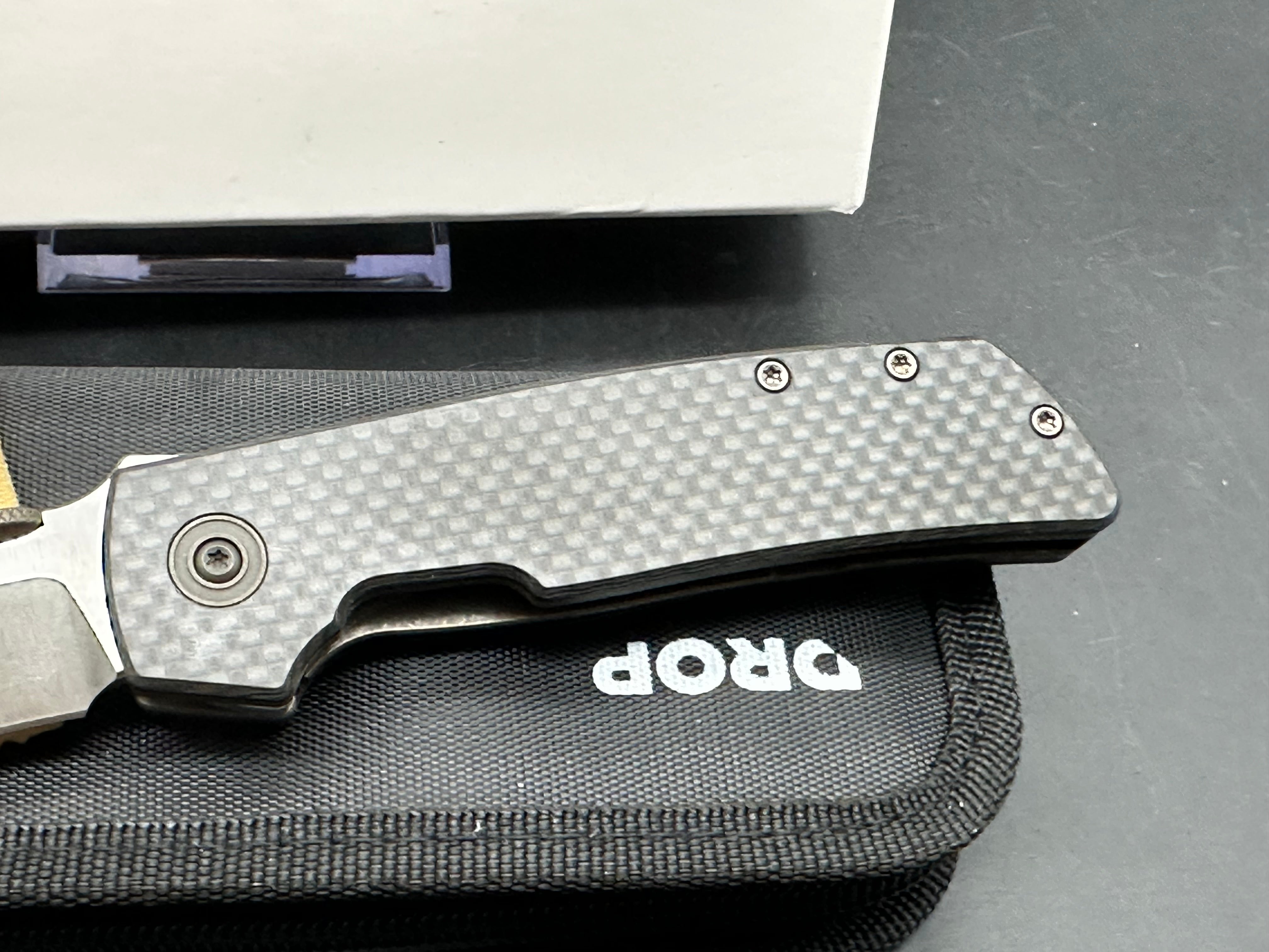 Drop Terzuola ATCF Folding Knife - S35VN Steel Blade & Carbon Fiber Handle - EDC, Outdoor, Tactical, Survival, Camping, Hunting Gear