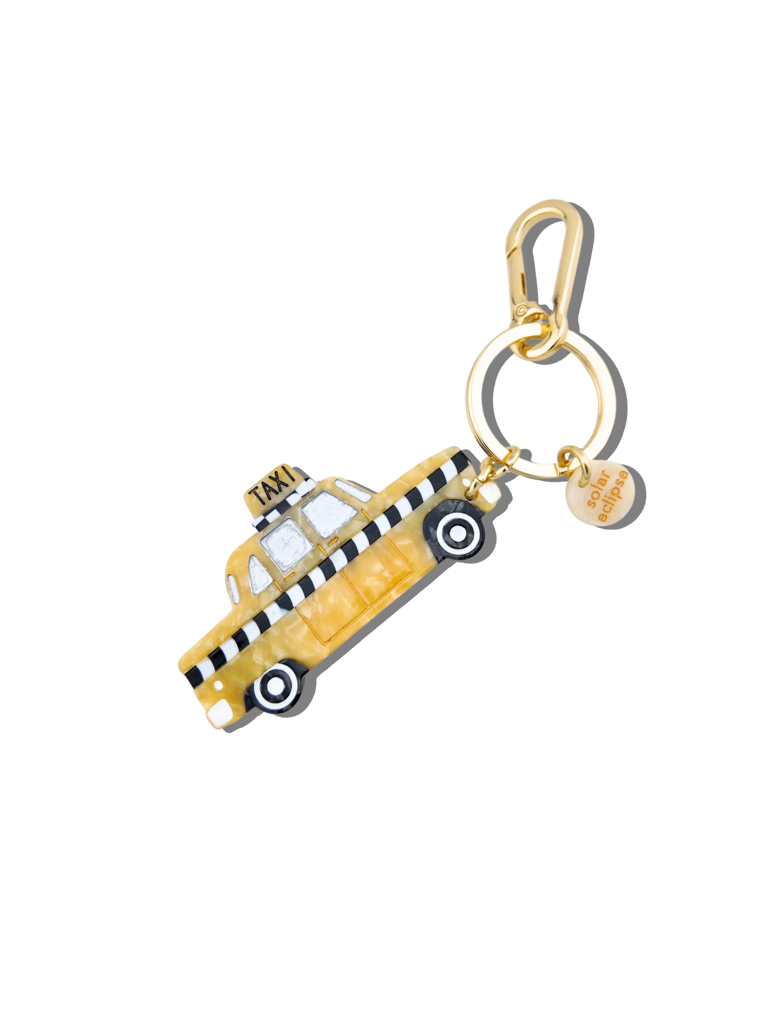 Hand Painted Taxi Cab Bag Charm & Keychain - Unique Car Accessory for Purse, Backpack, Luggage - Perfect Travel Gift for NYC Lovers