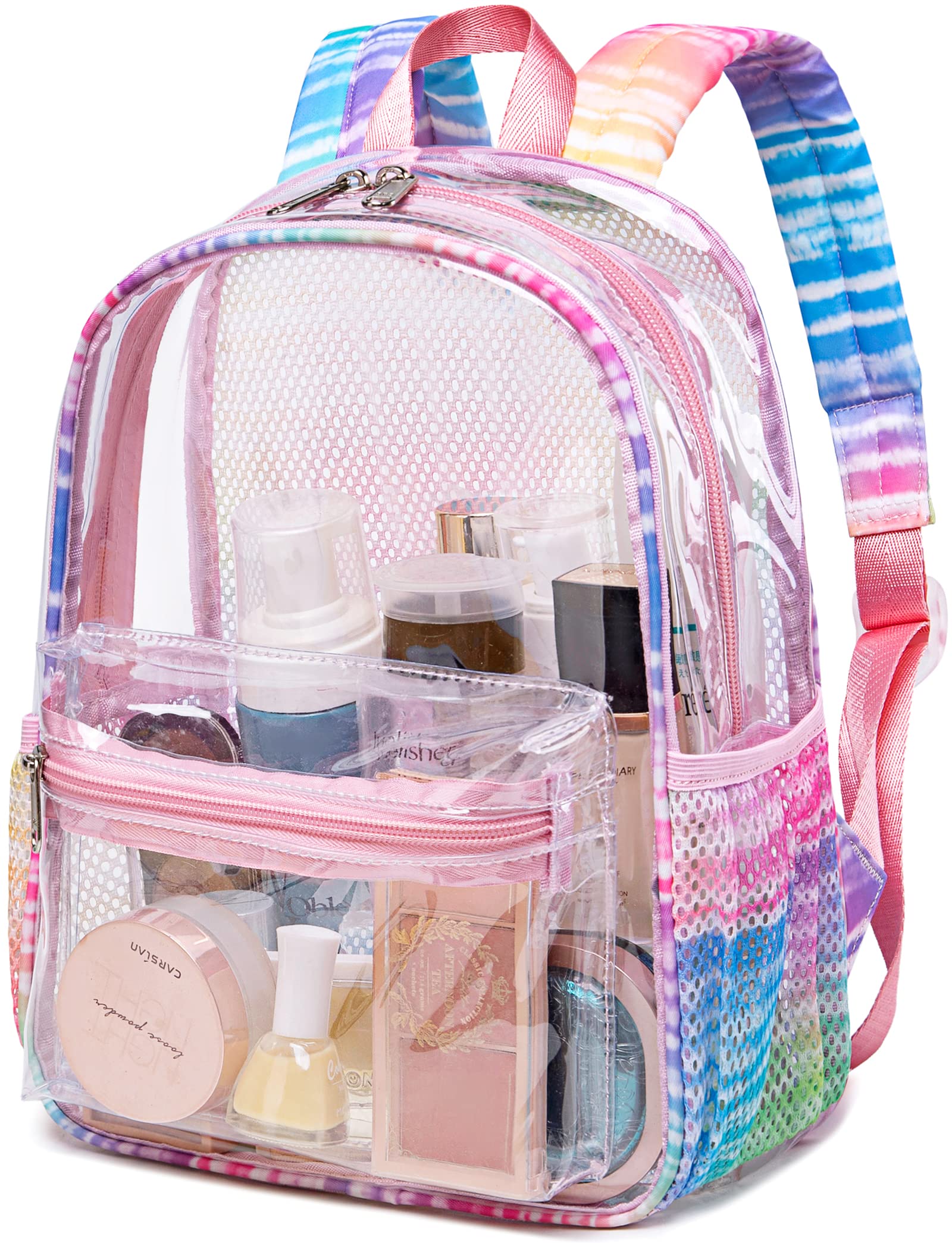 Clear Mini Backpack 12x12x6 - Small Transparent Stadium Bag for Concerts, Festivals & Travel | Lightweight See-Through Plastic Backpack for Work, Security & Events