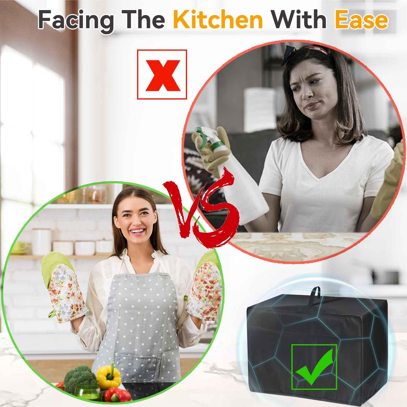 Heat-Resistant Waterproof Dust-Proof Toaster Oven Air Fryer Cover - Compatible with Breville Smart Oven Air Fryer Pro BOV900BSS & Nuwave Bravo - Perfect for Kitchen Countertop Protection & Appliance Maintenance