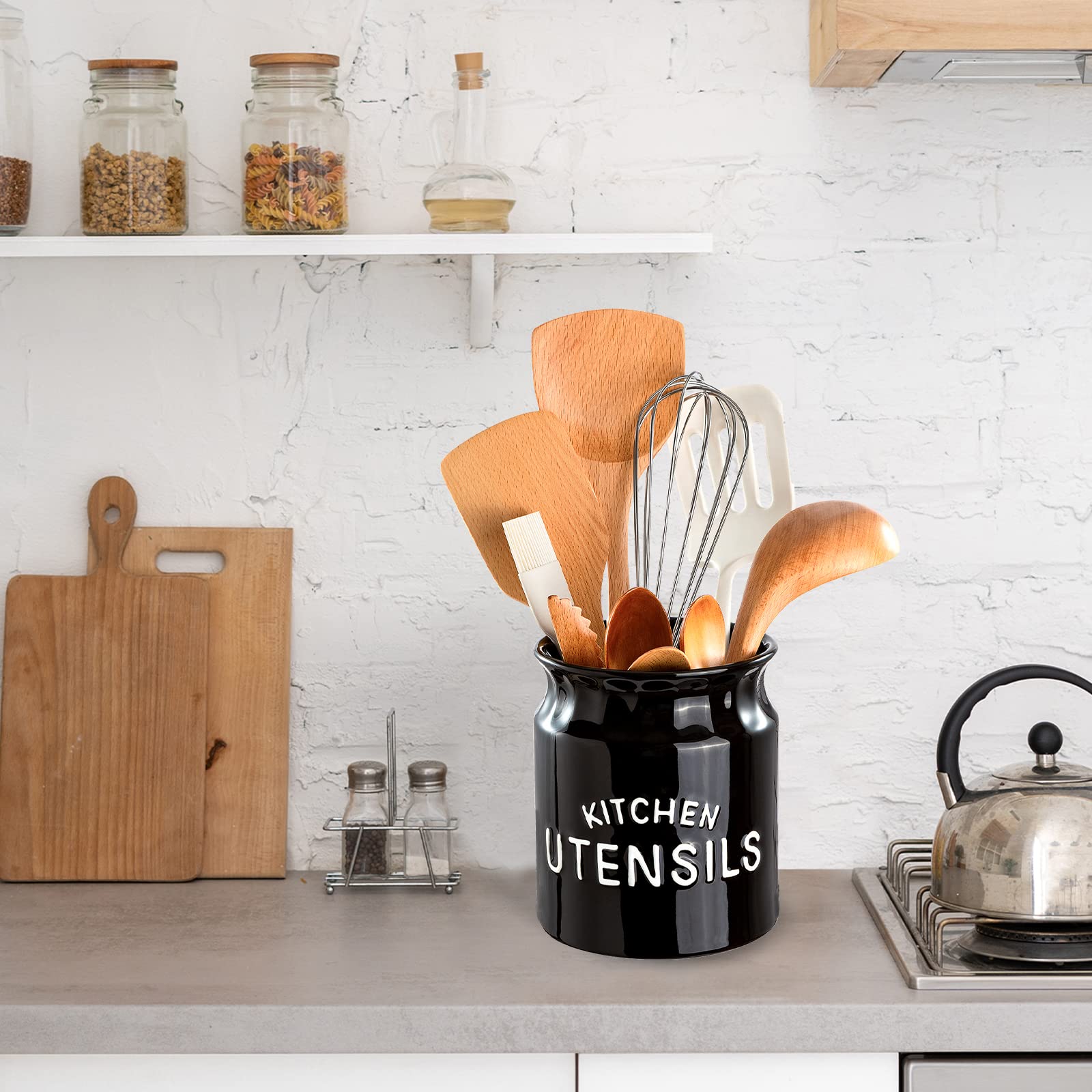 Farmhouse Ceramic Utensil Holder - 6.5