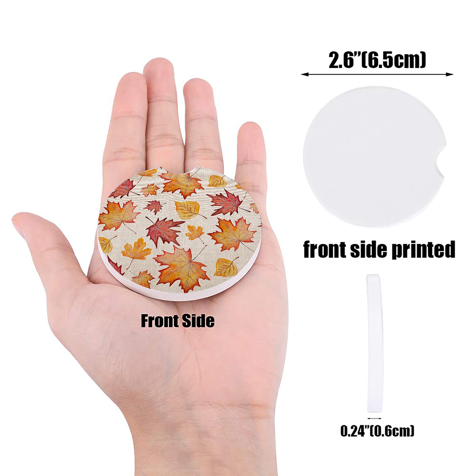Vintage Maple Leaf Car Coasters - 2.56