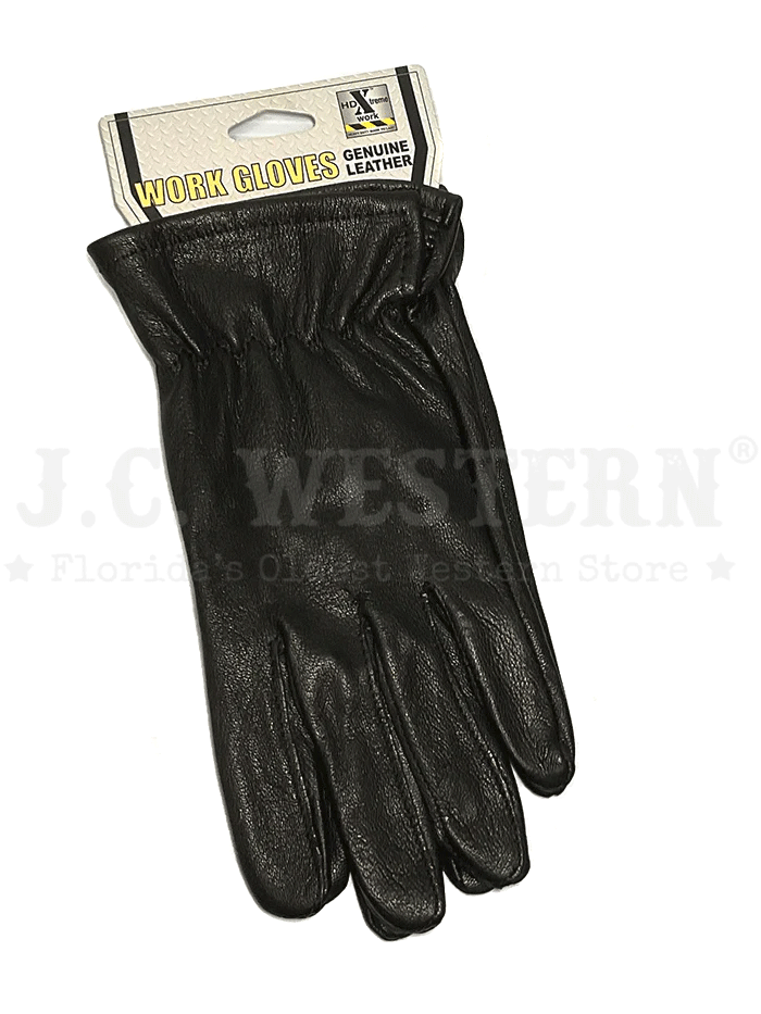 HD Xtreme Work H2110001 Men's Goatskin Leather Gloves - Black | Durable Work Gloves for Construction, Woodworking & Outdoor Activities