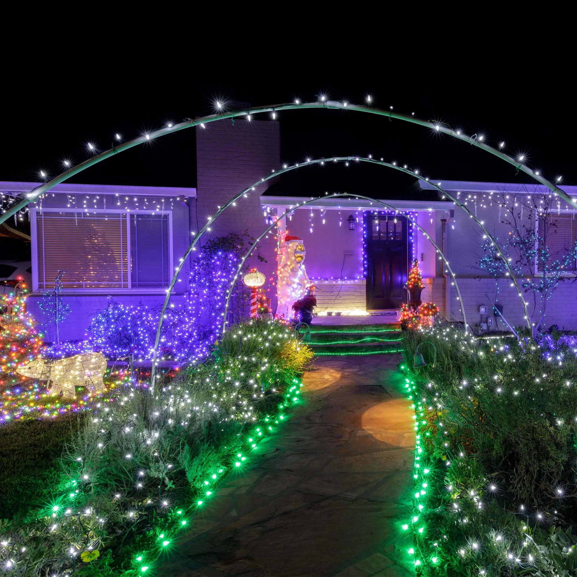 Yescom 4Pcs 36FT 100 LED Solar String Lights - Waterproof Outdoor Christmas Lights for Garden, Yard, Tree - Solar Powered Decorative Lighting for Wedding, Party, Patio & Holiday Decor