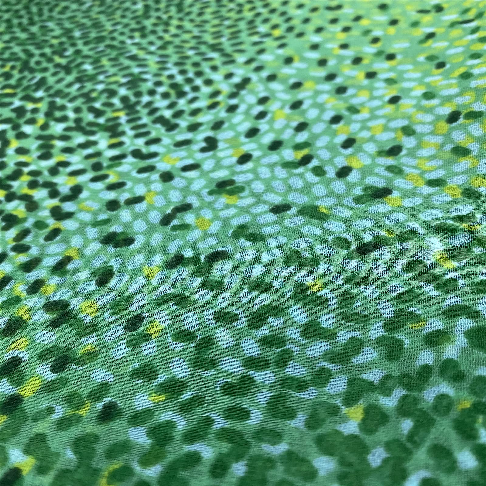 Printed Chiffon Fabric by The Yard - Green Dot Voile Draping Material for Sewing | Polyester Chiffon for Women's Dresses, Blouses, Scarves & Apparel | Perfect for DIY Fashion, Evening Wear & Summer Clothing Projects