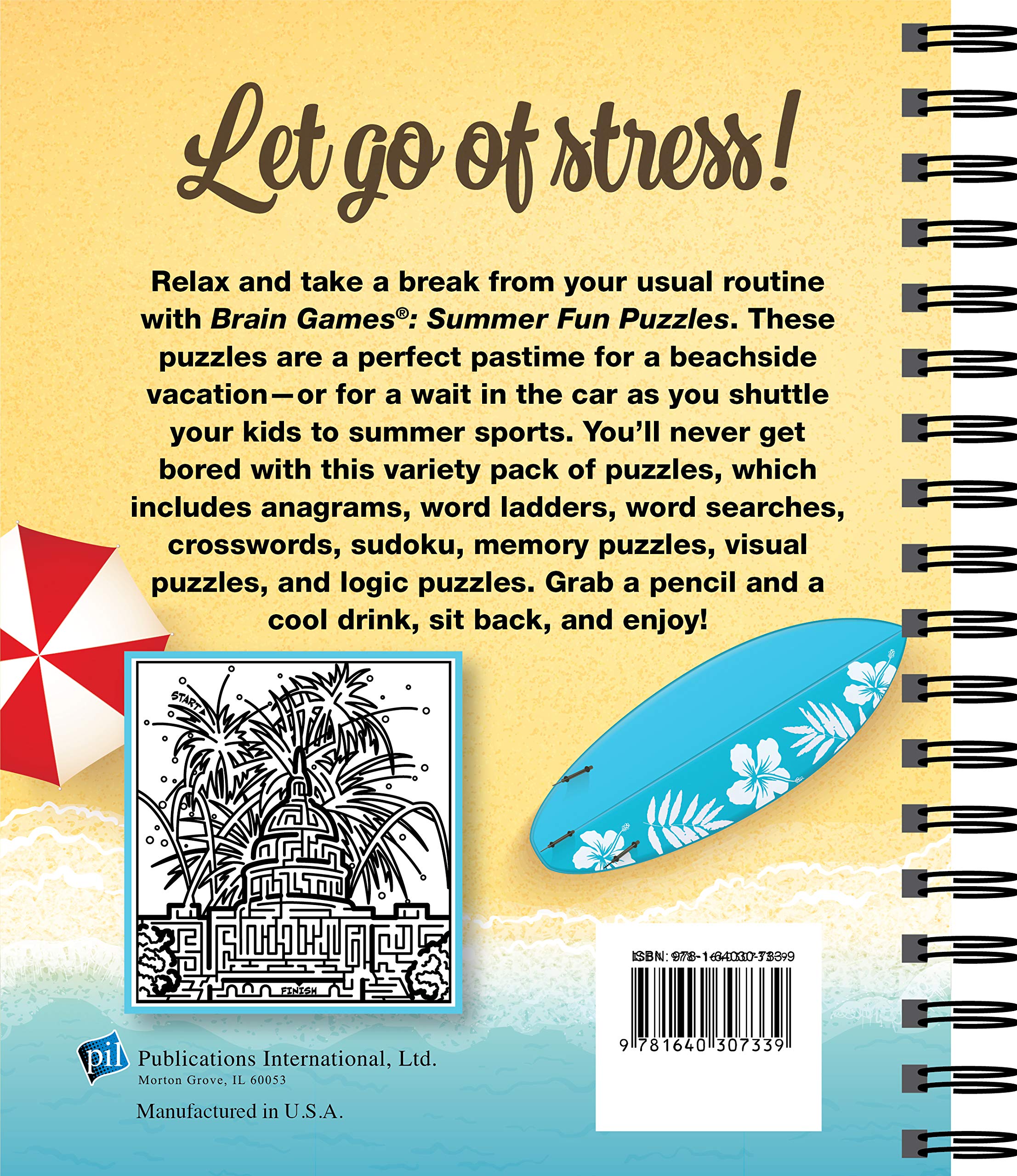 Brain Games - Summer Fun Puzzles: Relax, Unwind & Challenge Your Mind | Perfect for Travel, Beach Days & Family Bonding
