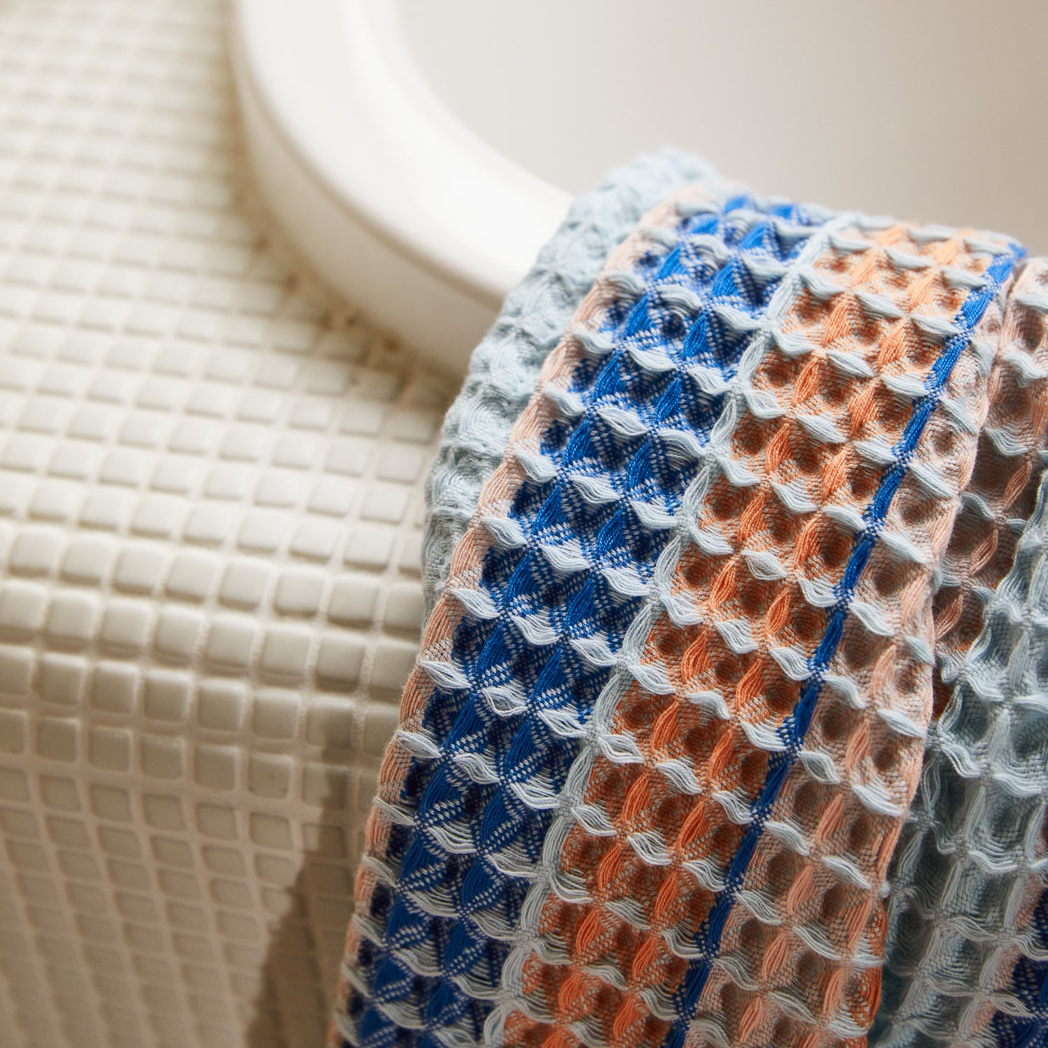 Premium Kanti Waffle Hand Towel Set - Ultra Soft Absorbent Quick-Dry Bath & Kitchen Towels (Ultramarine) - Perfect for Bathroom, Spa, Gym & Luxury Home Use