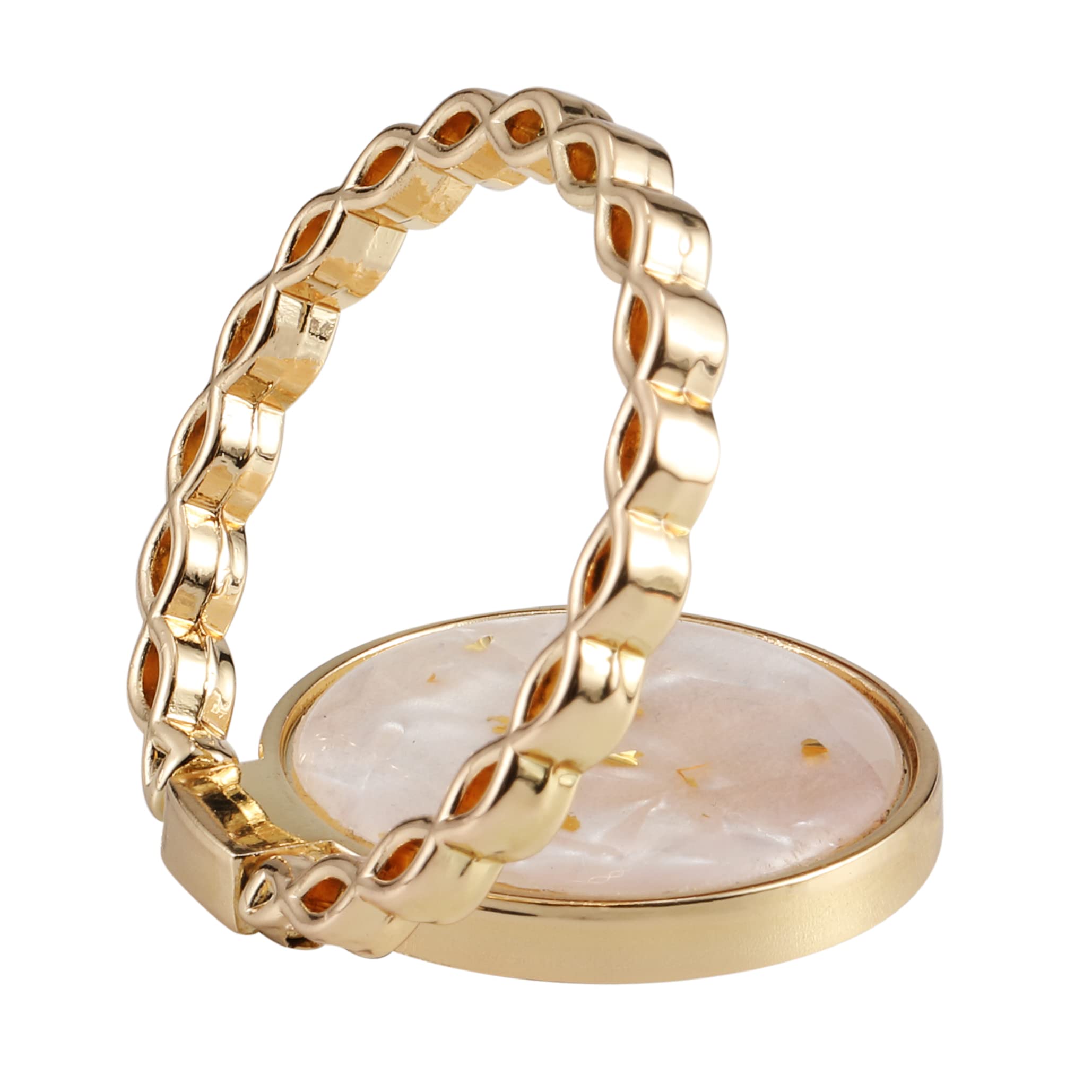 LAX Gadgets Cell Phone Ring Holder - Universal Finger Grip & Stand for iPhone & Android - Laurel Gold - Perfect for Hands-Free Viewing & Secure Grip