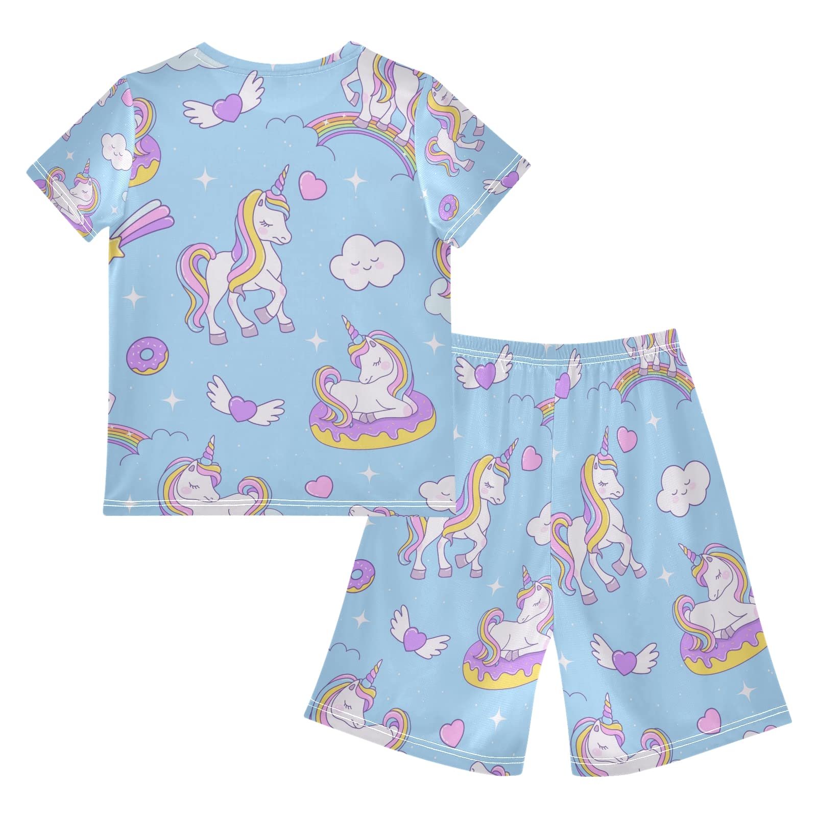 **Unicorn Rainbow Boys Clothes Set - Summer Short Sleeve Outfits for Kids, Playwear for Boys & Girls - Perfect for Outdoor Play, Birthday Parties & Casual Wear**