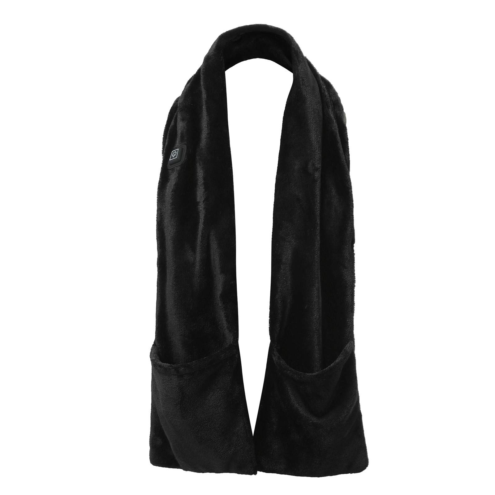 USB Heated Scarf - Soft Rechargeable Winter Neck Warmer with Pockets for Men & Women | Plush Fleece-Lined Unisex Heated Shawl for Outdoor Activities, Commuting, and Cold Weather Comfort