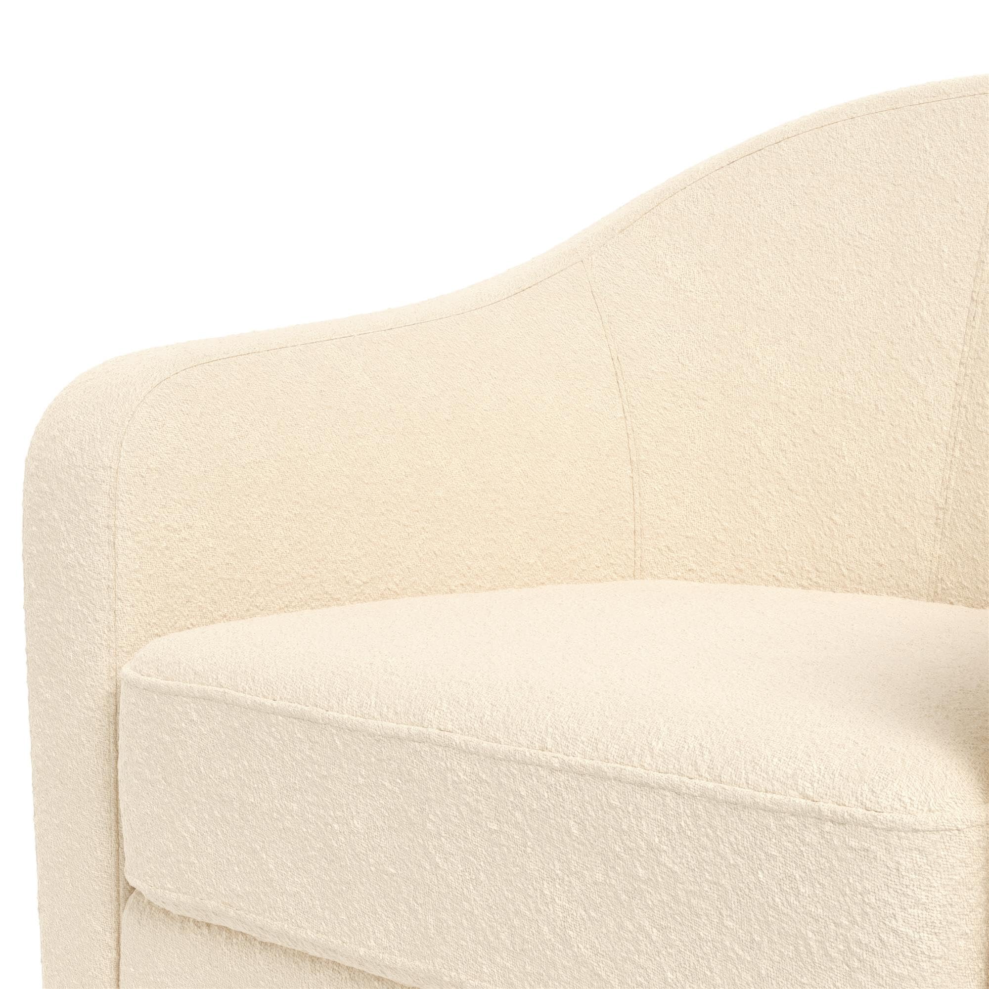 DHP Gentle Swivel Curved Accent Chair, Ivory Boucle Fabric Upholstered Modern Lounge Chair for Living Room, Bedroom, or Office - Perfect for Relaxing, Reading, and Decorating