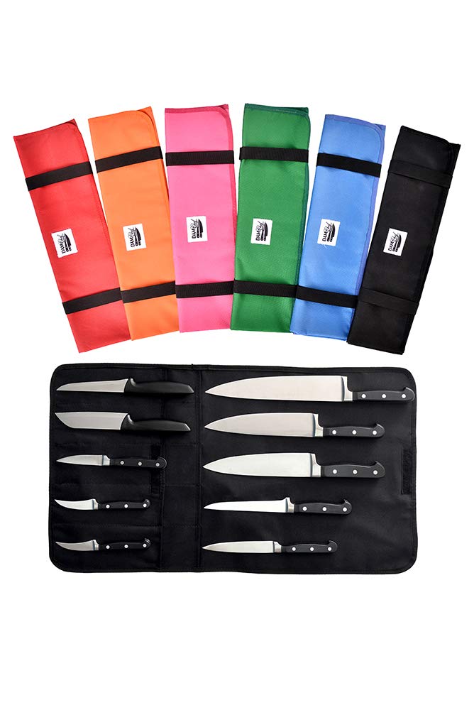 Professional Chef Knife Roll Bag - Cutlery Storage for 10 Knives - Durable & Portable Knife Case for Culinary School, Restaurant Kitchen & Travel