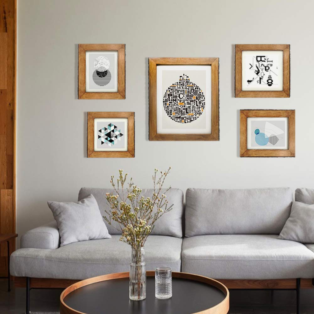 IKEREE 12x16 Rustic Wood Picture Frame with Natural Bark Edges - Brown Wooden Photo Frame for Wall Mounting - Perfect for Home Decor, Living Room, Bedroom, and Office Display