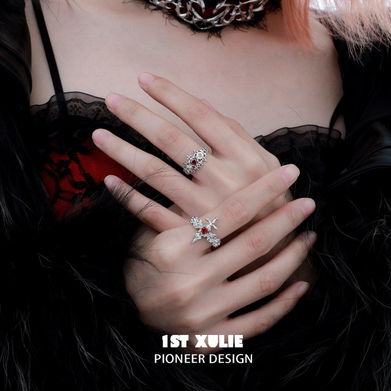 Forbidden Love S925 Sterling Silver Sword Ring™ - Gothic Jewelry for Men & Women - Perfect for Cosplay, Weddings, and Unique Fashion Statements