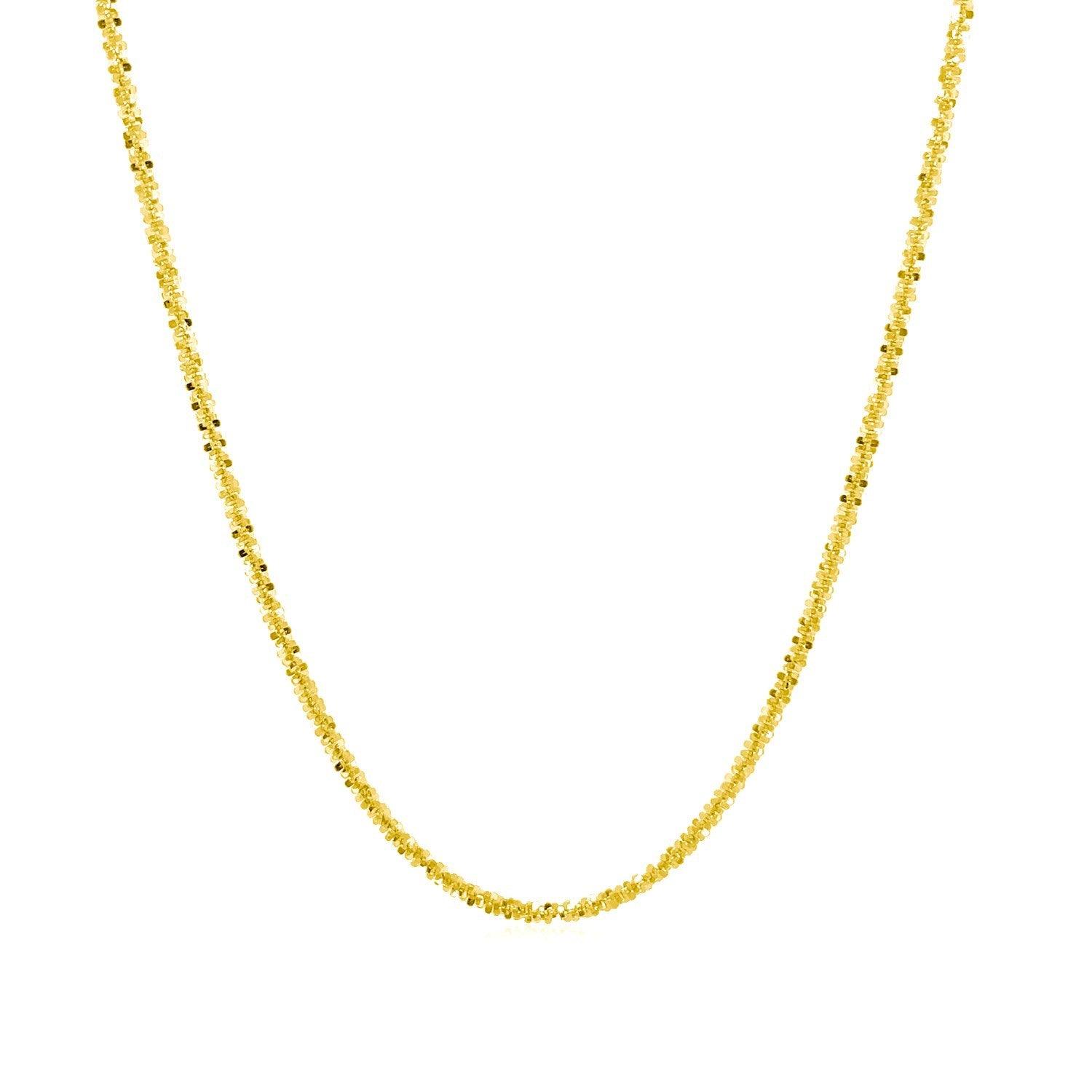 14K Yellow Gold Sparkle Chain Necklace - 1.5mm Dainty Delicate Link Chain for Women - Perfect for Layering, Gifts & Everyday Elegance