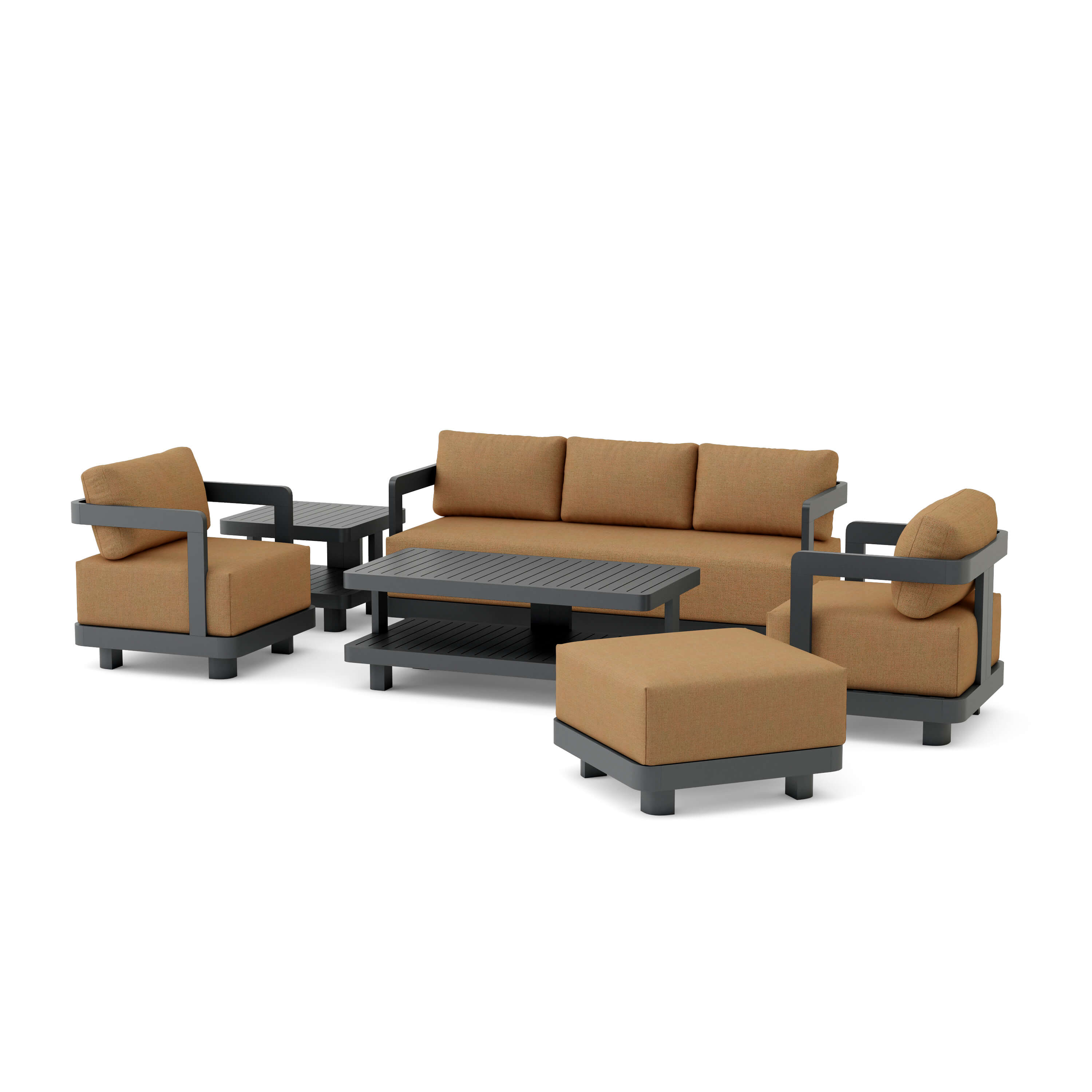 Granada 6-Piece Deep Seating Patio Furniture Set - Outdoor Wicker Sofa Sectional with Cushions for Garden, Poolside & Backyard Relaxation