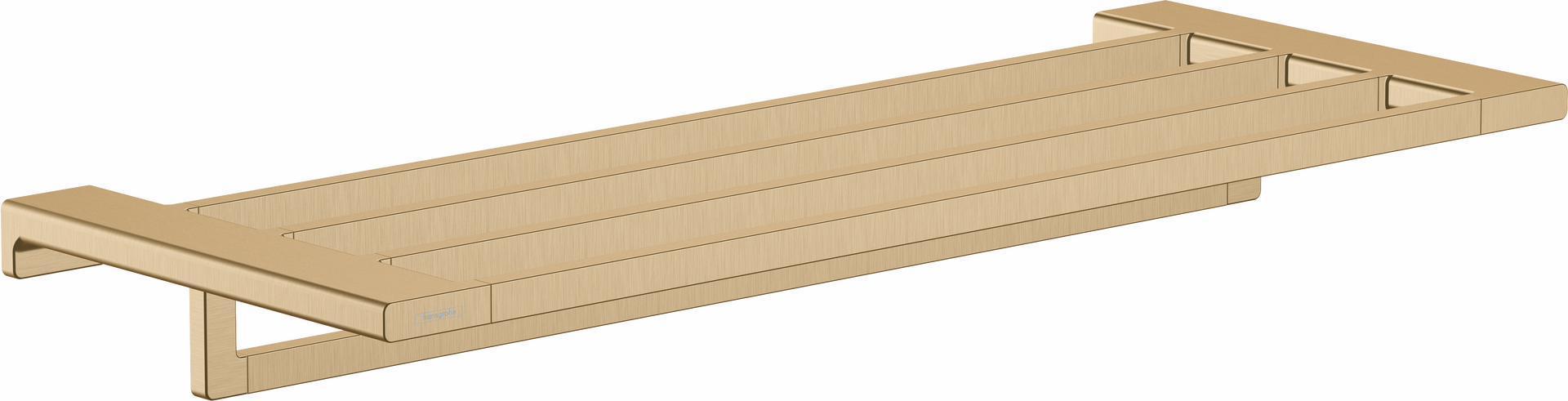 Hansgrohe AddStoris Shelf with Towel Bar in Brushed Bronze - Bathroom Storage Solution for Towels and Essentials (Model 41751140)