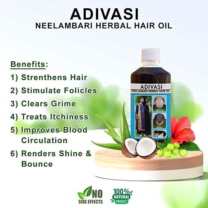 Mamordica Adiwasi Pure Ayurvedic Hair Oil for Hair Growth & Strength - 250ml | Natural Ayurvedic Treatment for Thicker, Healthier Hair | Perfect for Daily Scalp Massage & Hair Care Routine