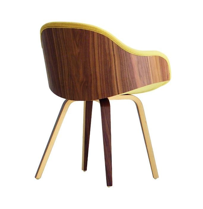 Midj Danny PB L TS Armchair - Modern Lounge Chair for Living Room, Office & Reading Nook - Comfortable Upholstered Accent Chair with Wooden Legs
