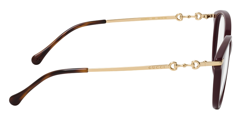 Gucci GG 0967O 003 Brown & Gold Cat Eye Women's Eyeglasses - Stylish Retro Frame for Women, Perfect for Work, Date Night & Everyday Fashion Accessory