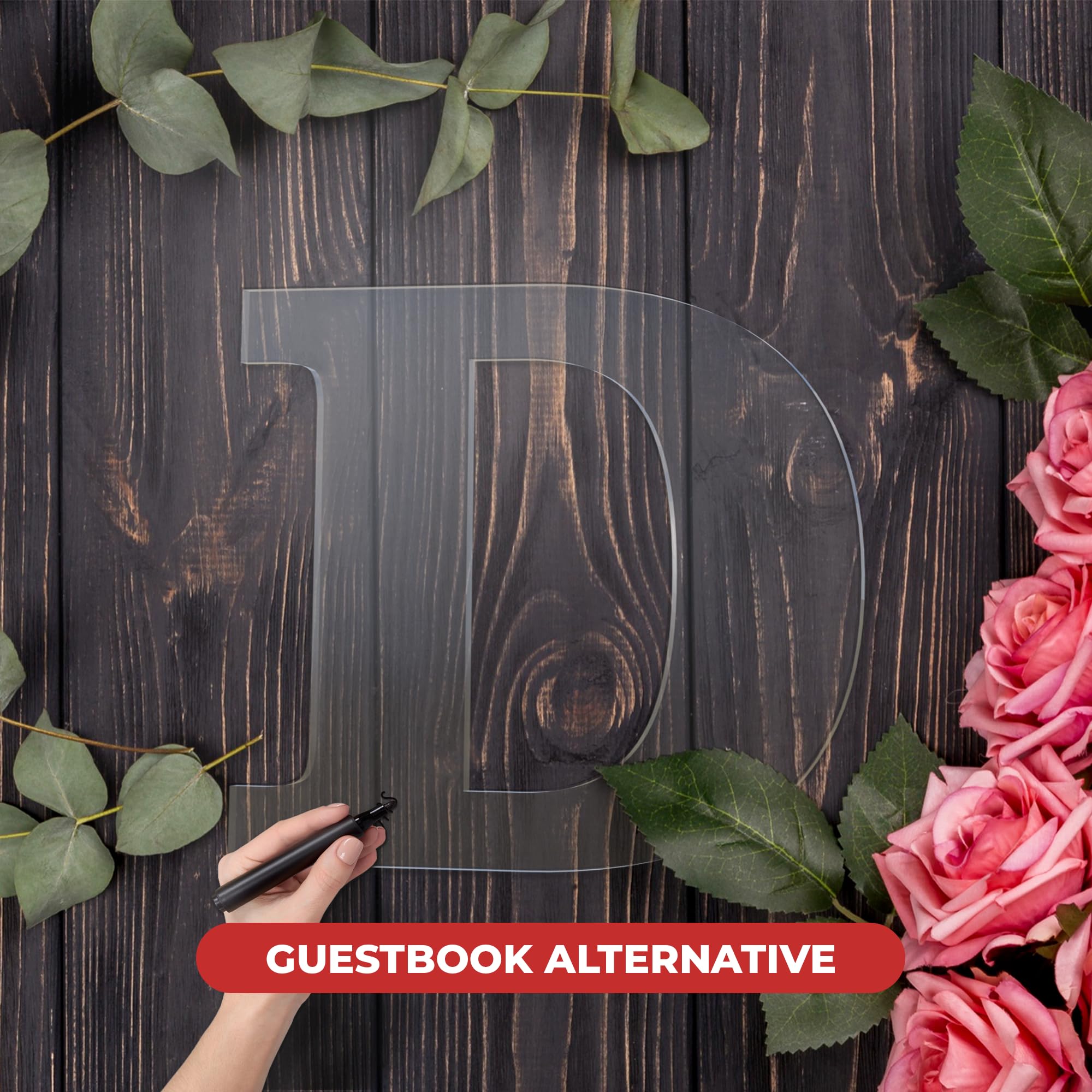 EGD Acrylic Letters Wedding Guest Book - Modern Wedding Decorations & Guest Book Alternative for Sign-in Events - Perfect for Weddings, Anniversaries & Bridal Showers