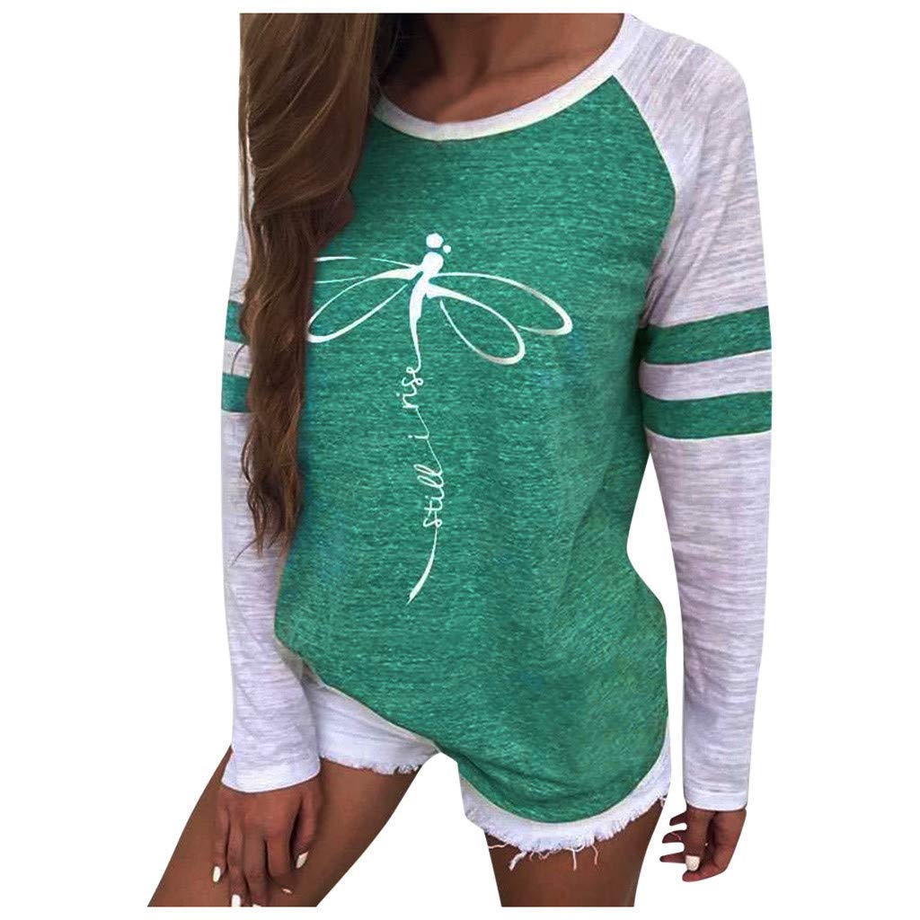 Quealent Women's Lightweight Loose Fit Long Sleeve Printed Tunic Tops - Casual Pullover Shirt for Work, Travel & Everyday Wear