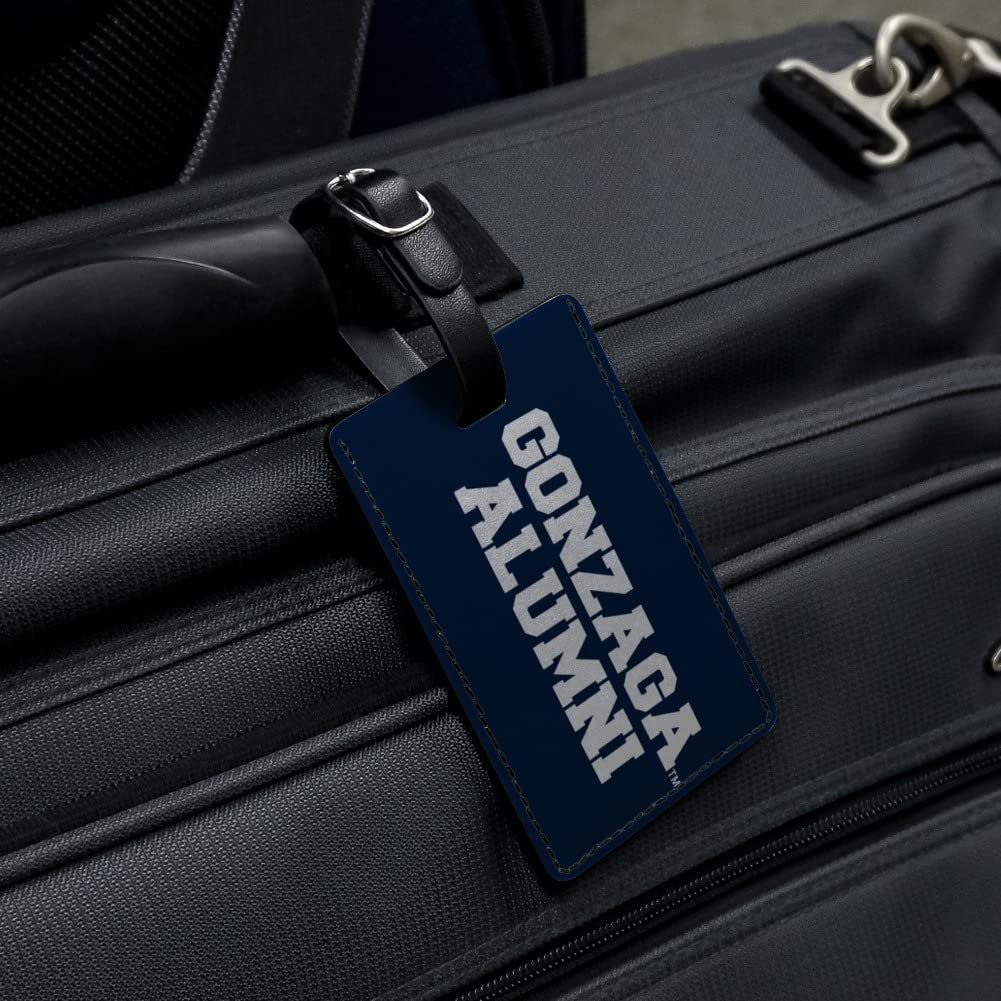 Gonzaga University Alumni Leather Luggage Tag - Personalized Rectangle Carry-On ID Tag for Travel Bags - Perfect for Graduation Gifts and Alumni Reunions