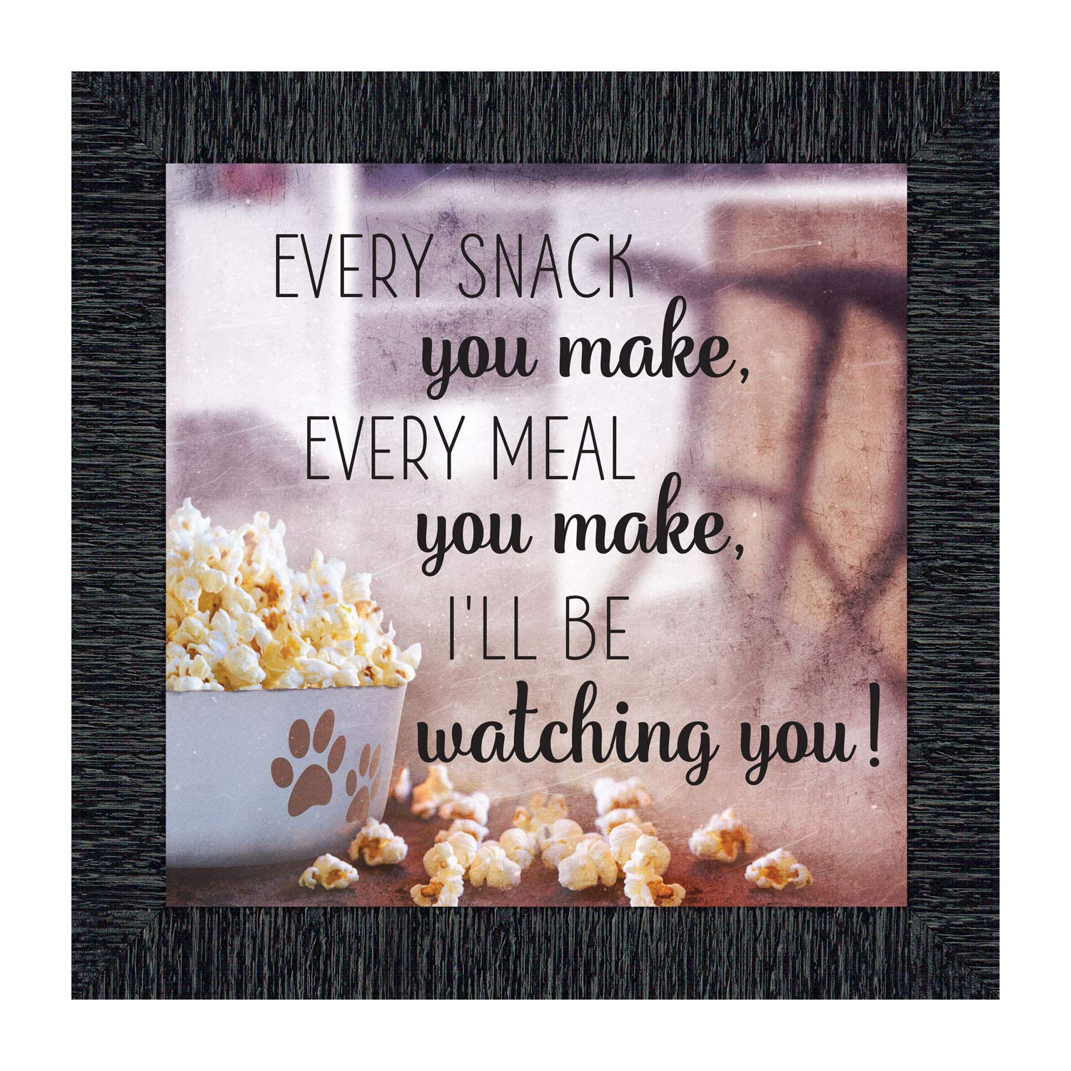 Crossroads Home Décor Dog Picture Frame with Snacks - Paw Print Wall Art for Pet Lovers - Perfect for Living Room, Bedroom, or Office Decor (8730CH)