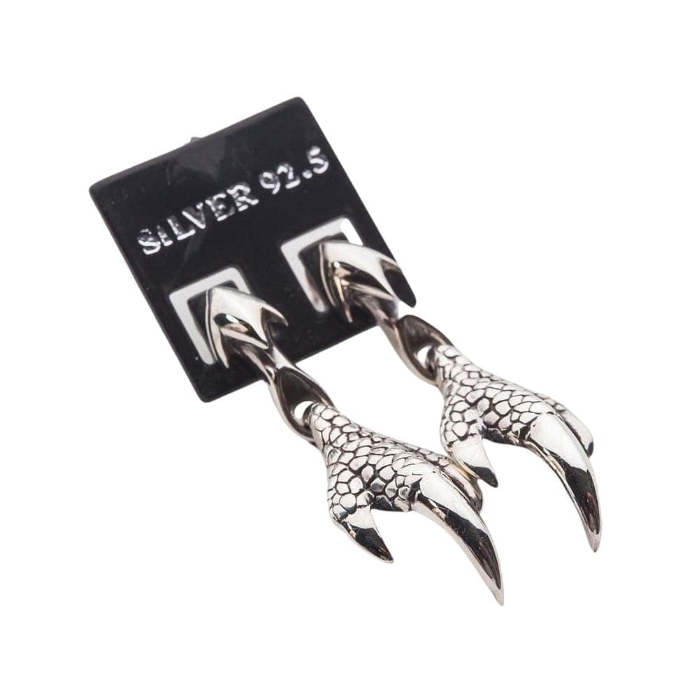 Gothic Dragon Claw Earrings - 925 Sterling Silver Punk Jewelry for Women, Perfect for Halloween, Cosplay, and Alternative Fashion