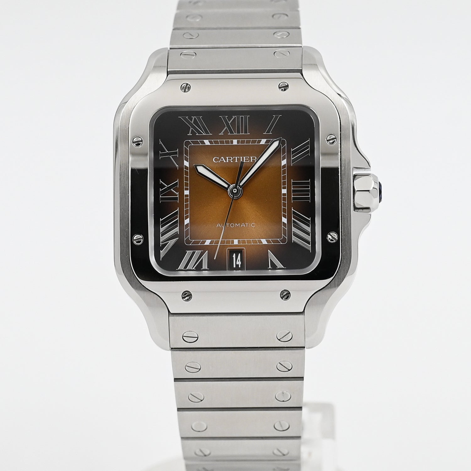 Cartier Santos LM Automatic Watch for Men - Luxury Stainless Steel Timepiece with Swiss Movement | Perfect for Business, Formal Events & Everyday Wear