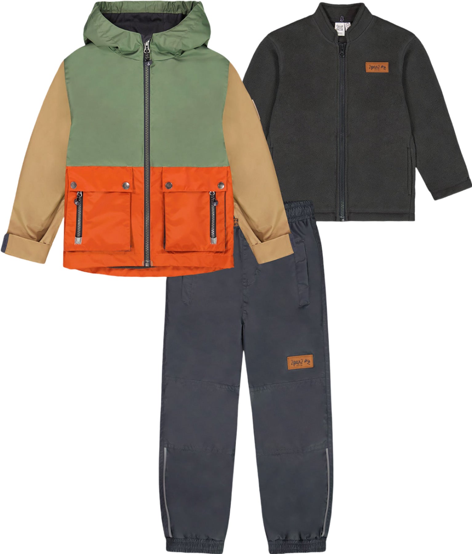 3-in-1 Two Piece Mid Season Baby Boy Outerwear Set | Convertible Jacket & Pants Outfit for Toddlers | Perfect for Spring & Fall Weather, Outdoor Play & Family Outings